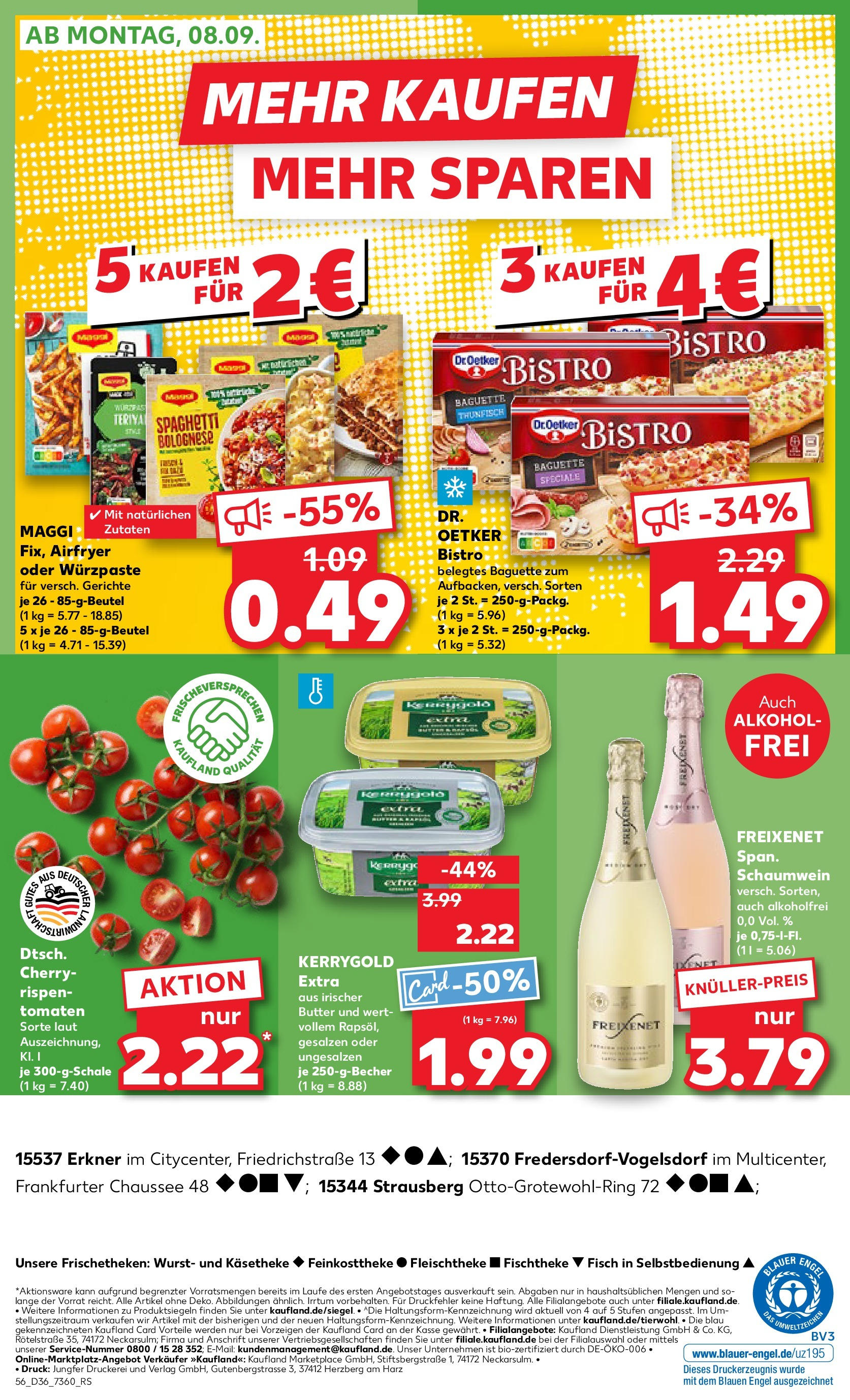 Prospekt Kaufland ab 04.09.2025 » Angebote Online zum Blättern | Seite: 56 | Produkte: Thunfisch, Freixenet, Tomaten, Pizza