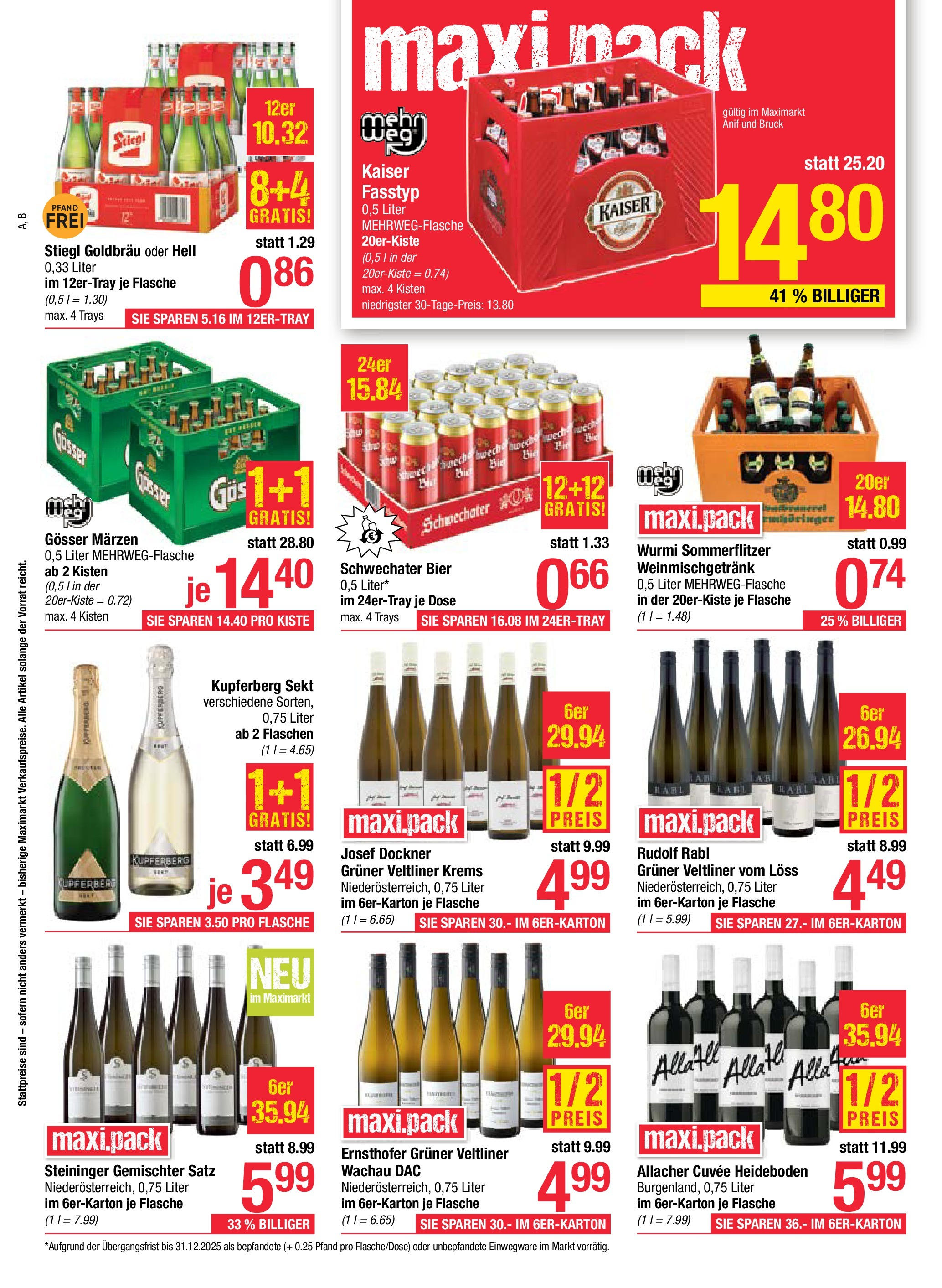 Maximarkt Anif, Bruck an der Großglocknerstraße (08.09.2025) || Aktuelle Angebote | Seite: 10 | Produkte: Bier Maximarkt Anif, Bruck an der Großglocknerstraße von 08.09.2025 - Aktuelle Angebote | Seite: 10 | Produkte: Bier