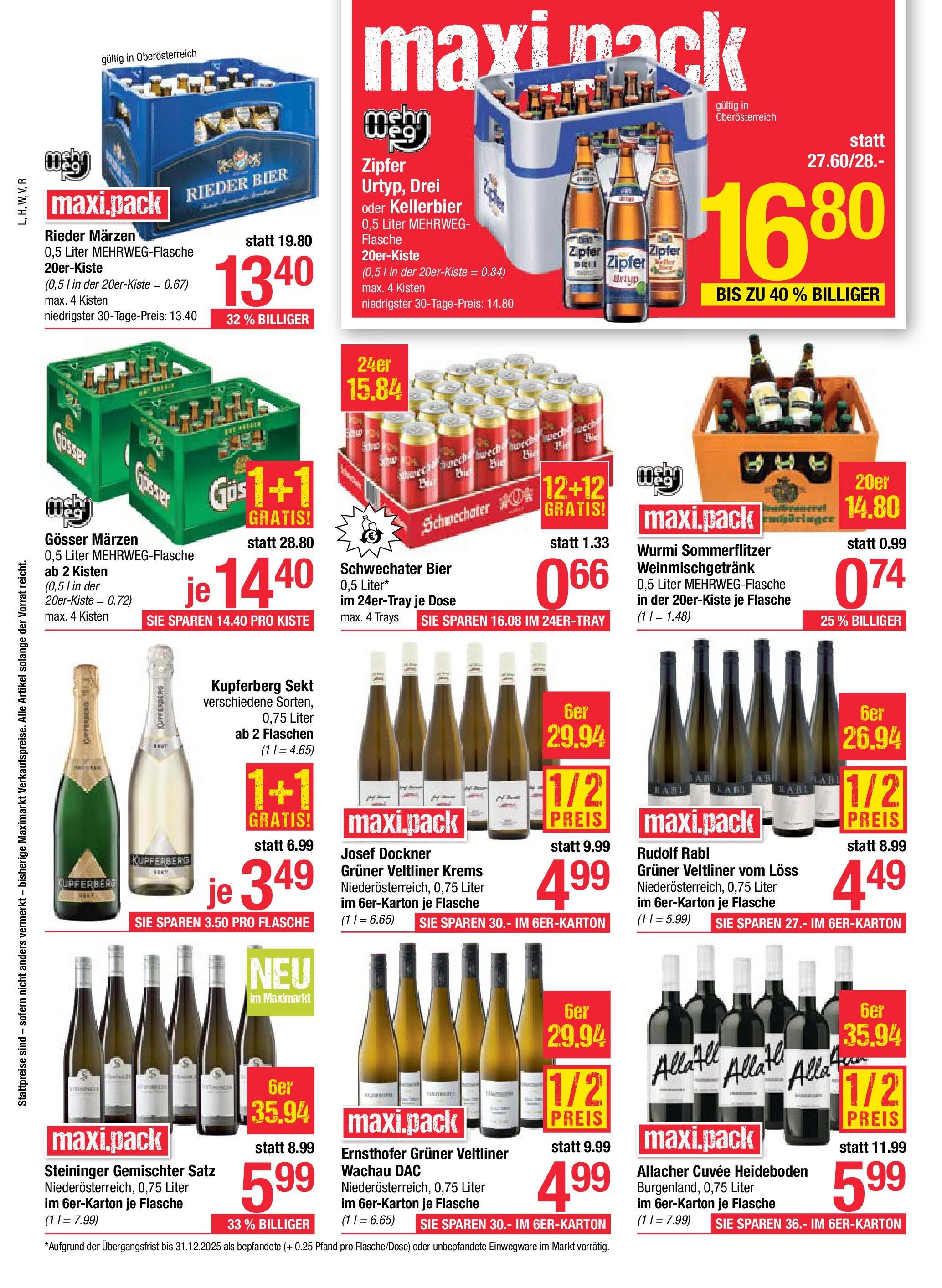 Maximarkt Haid, Linz (08.09.2025) || Aktuelle Angebote | Seite: 10 | Produkte: Bier Maximarkt Haid, Linz von 08.09.2025 - Aktuelle Angebote | Seite: 10 | Produkte: Bier