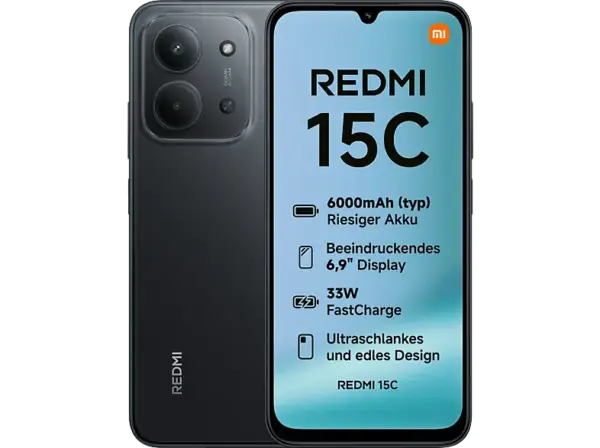Xiaomi Redmi 15C, 128 GB, Midnight Black, Dual SIM