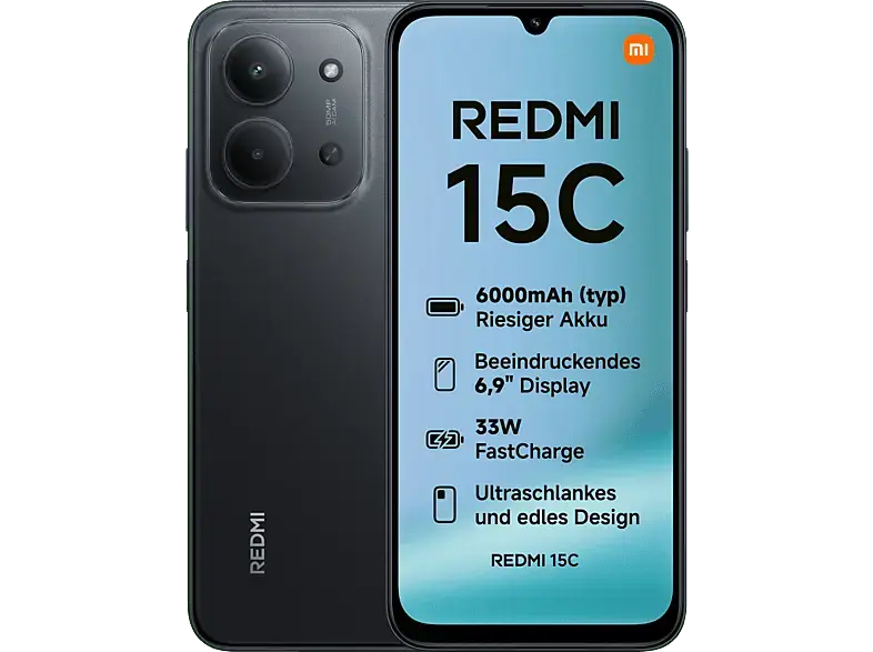 XIAOMI Redmi 15C, 128 GB, Midnight Black, Dual SIM