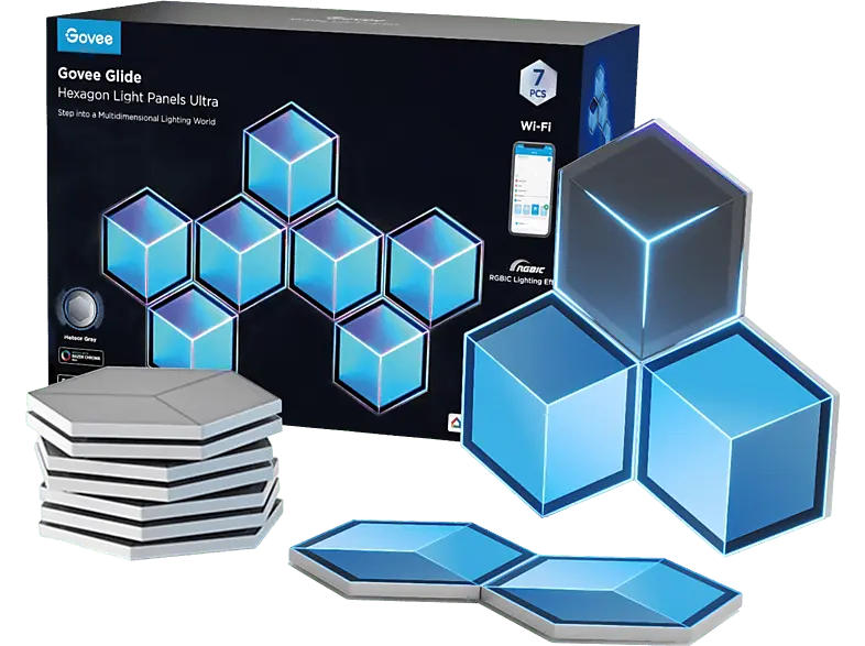 Govee Glide Hexagon Light Panels Ultra 7Pack; Hexa Lichtpaneele