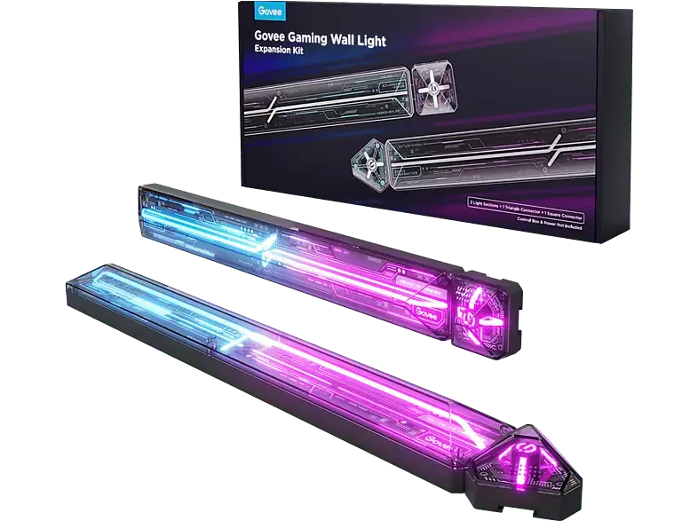 Govee Gaming Wall light Expansion Kit (2 Tubes+1 square connector+1 triangle connector); Gaming-Wandleuchte Erweiterungssätze