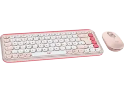 LOGITECH 920-013108 Pop Icon Combo kabellose Tastatur und Maus, Bluetooth, qwertz, rosa offwhite; Tastatur und Maus Set