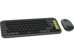 LOGITECH Pop Icon Combo, Kabelloses Tastatur-Maus-Set mit anpassbaren Aktionstasten, Bluetooth, DEU (Qwertz), Grafit / Grün; Kabelloses Tastatur-Maus Set