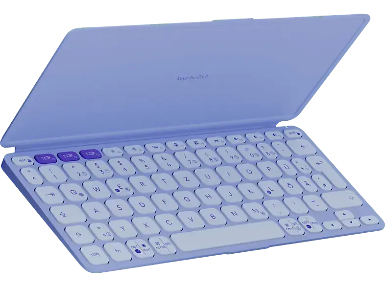 LOGITECH LOGITECH Keys-To-Go 2 Kabellose schlanke und mobile Tastatur, Bluetooth, DEU (Qwertz), Lila; kabellose Tastatur