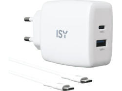 ISY IAC-4512-WT GAN Ladegerät mit Kabel, Weiß