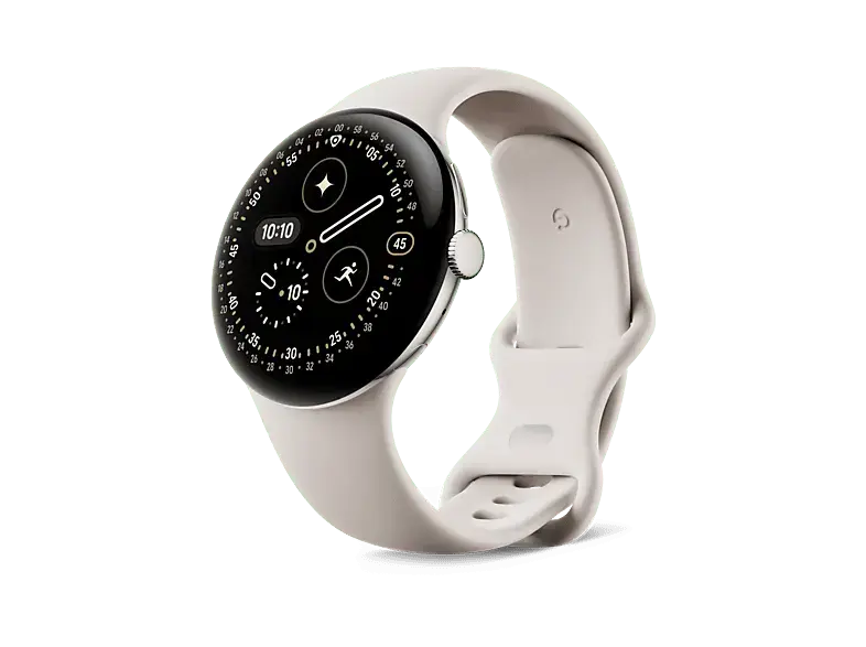 GOOGLE Pixel Watch 4, Wifi, 45mm, Silver/Porcelain; Smartwatch