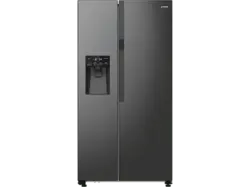 Gorenje NRR9185ESBXL G800 Side by Side, Kühl- und Gefrierkombination (566 l, E, 1786 mm hoch, No Frost (verminderte Eisbildung), Schwarz/Edelstahl)