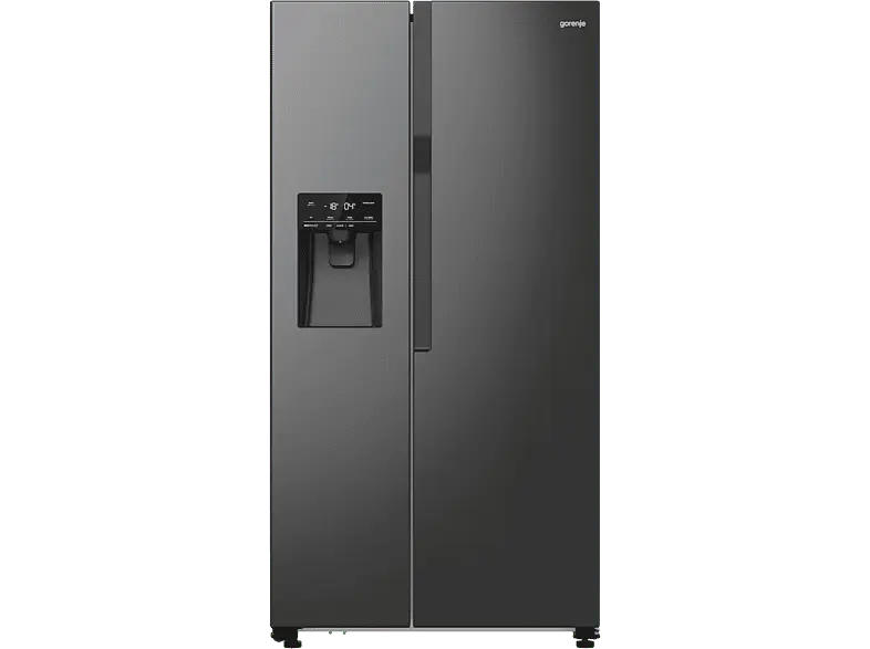 Gorenje NRR9185ESBXL G800 Side by Side, Kühl- und Gefrierkombination (566 l, E, 1786 mm hoch, No Frost (verminderte Eisbildung), Schwarz/Edelstahl)