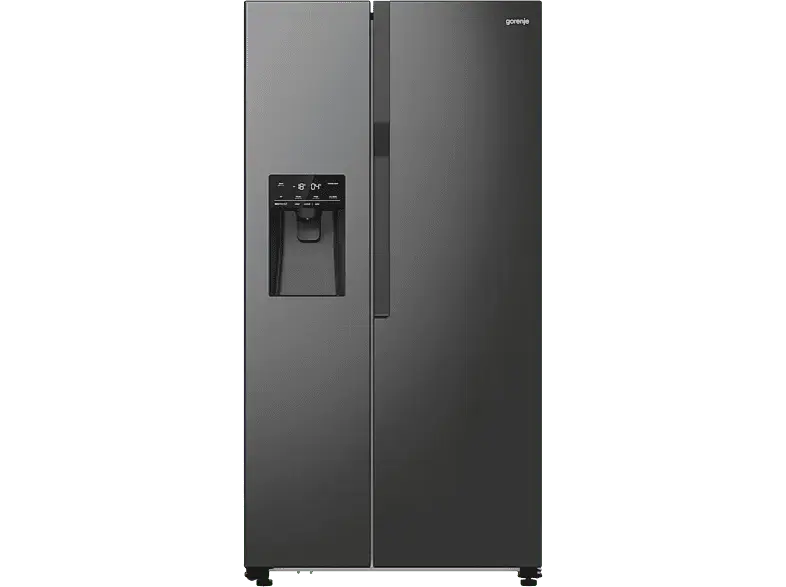 Gorenje NRR9185ESBXL G800 Side by Side, Kühl- und Gefrierkombination (566 l, E, 1786 mm hoch, No Frost (verminderte Eisbildung), Schwarz/Edelstahl)