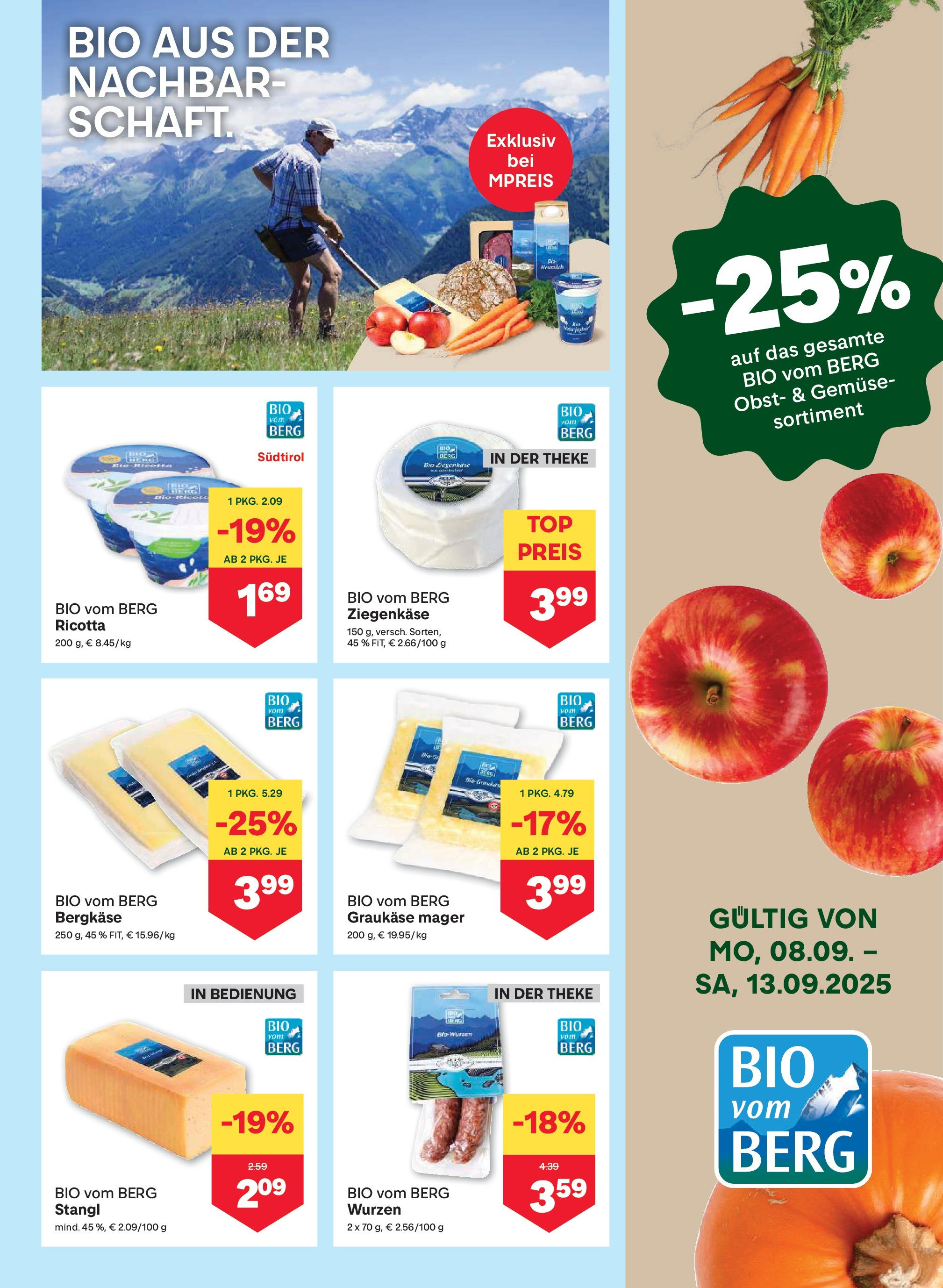 MPREIS Steyr (11.09.2025) || Aktuelle Angebote | Seite: 3 | Produkte: Gemüse, Obst MPREIS Steyr von 11.09.2025 - Aktuelle Angebote | Seite: 3 | Produkte: Gemüse, Obst