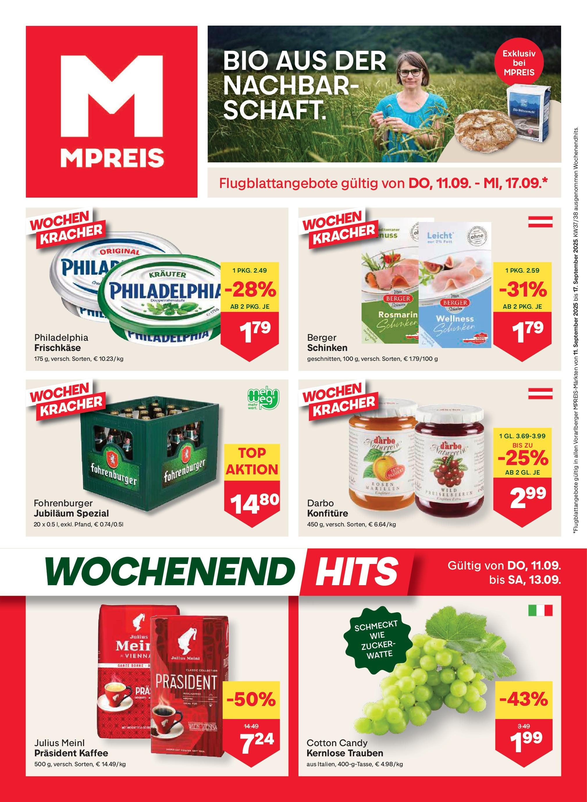 MPREIS St.Gallenkirch (11.09.2025) || Aktuelle Angebote | Seite: 1 | Produkte: Zucker, Kaffee, Schinken MPREIS St.Gallenkirch von 11.09.2025 - Aktuelle Angebote | Seite: 1 | Produkte: Zucker, Kaffee, Schinken