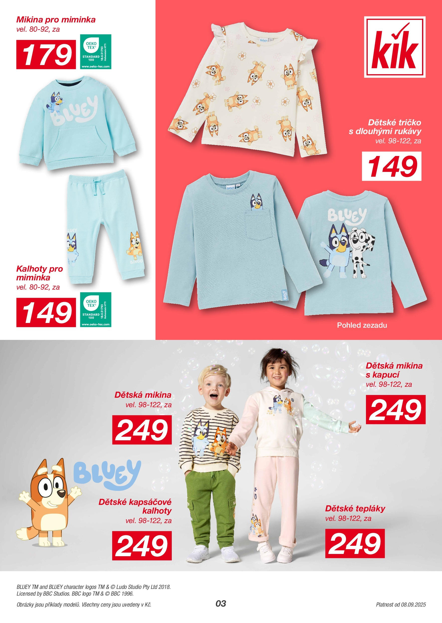 KIK leták od 08.09.2025 || Leták eshop online | Strana: 3 | Produkty: Tričko, Mikina, Kalhoty, Tepláky KIK leták 08.09.2025 - Leták příští týden | Strana: 3 | Produkty: Tričko, Mikina, Kalhoty, Tepláky