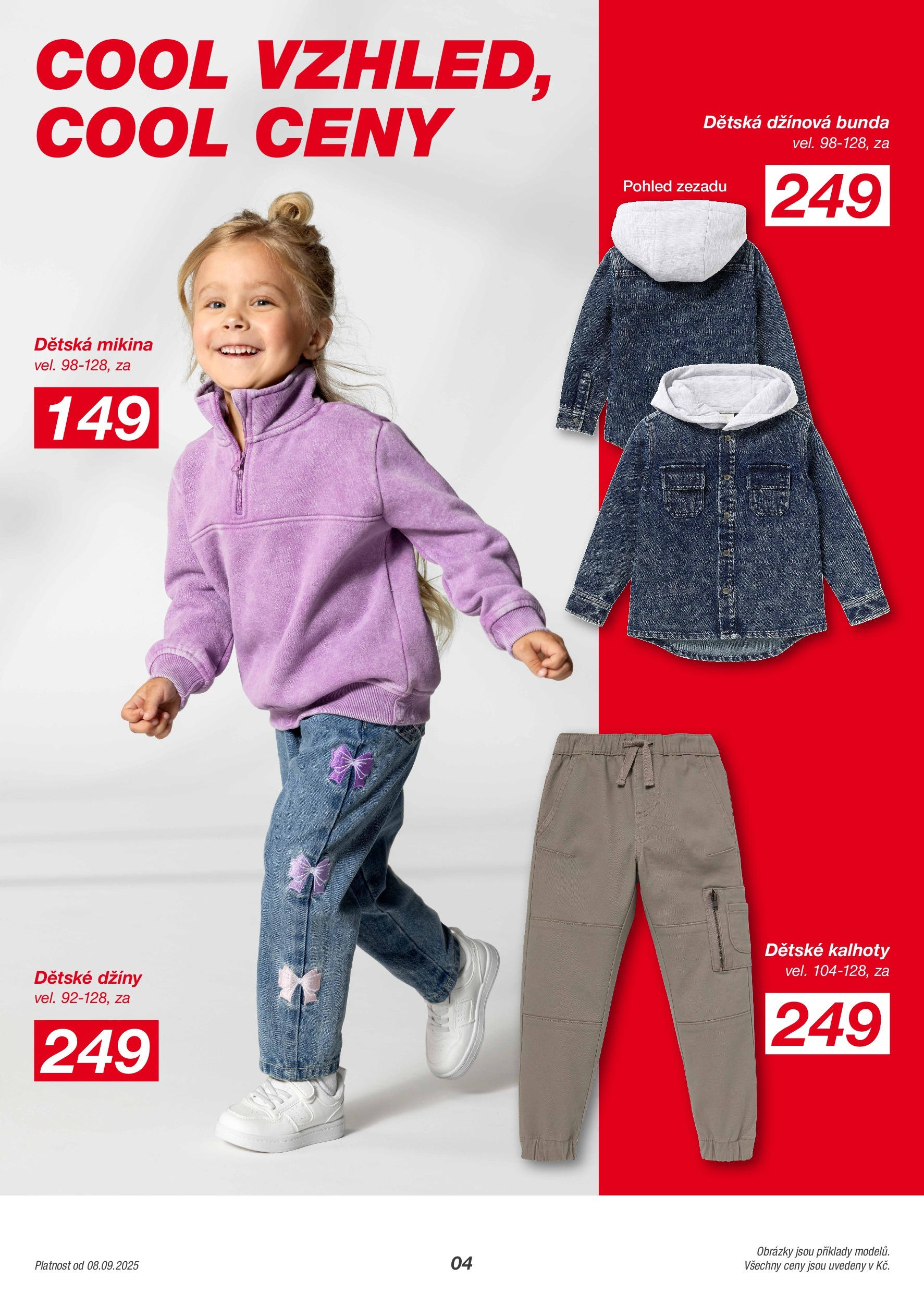 KIK leták od 08.09.2025 || Leták eshop online | Strana: 4 | Produkty: Mikina, Kalhoty, Džíny, Džínová bunda KIK leták 08.09.2025 - Leták příští týden | Strana: 4 | Produkty: Mikina, Kalhoty, Džíny, Džínová bunda