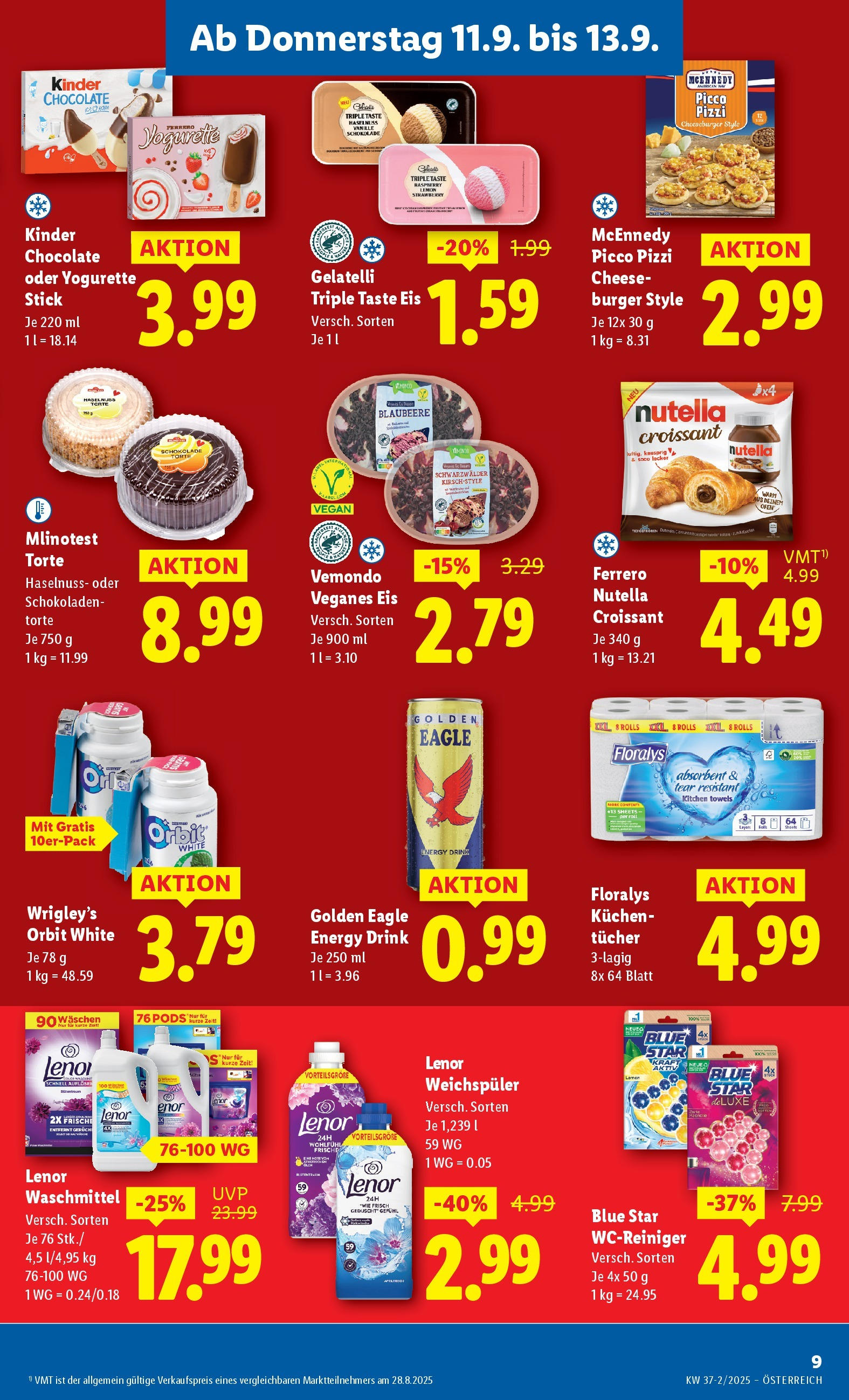 Lidl Flugblatt - Fohnsdorf, Neunkirchen, Graz ab 11.09.2025 - Angebote ab donnerstag | Seite: 11 | Produkte: Ofen, Schokolade, Weichspüler, Waschmittel