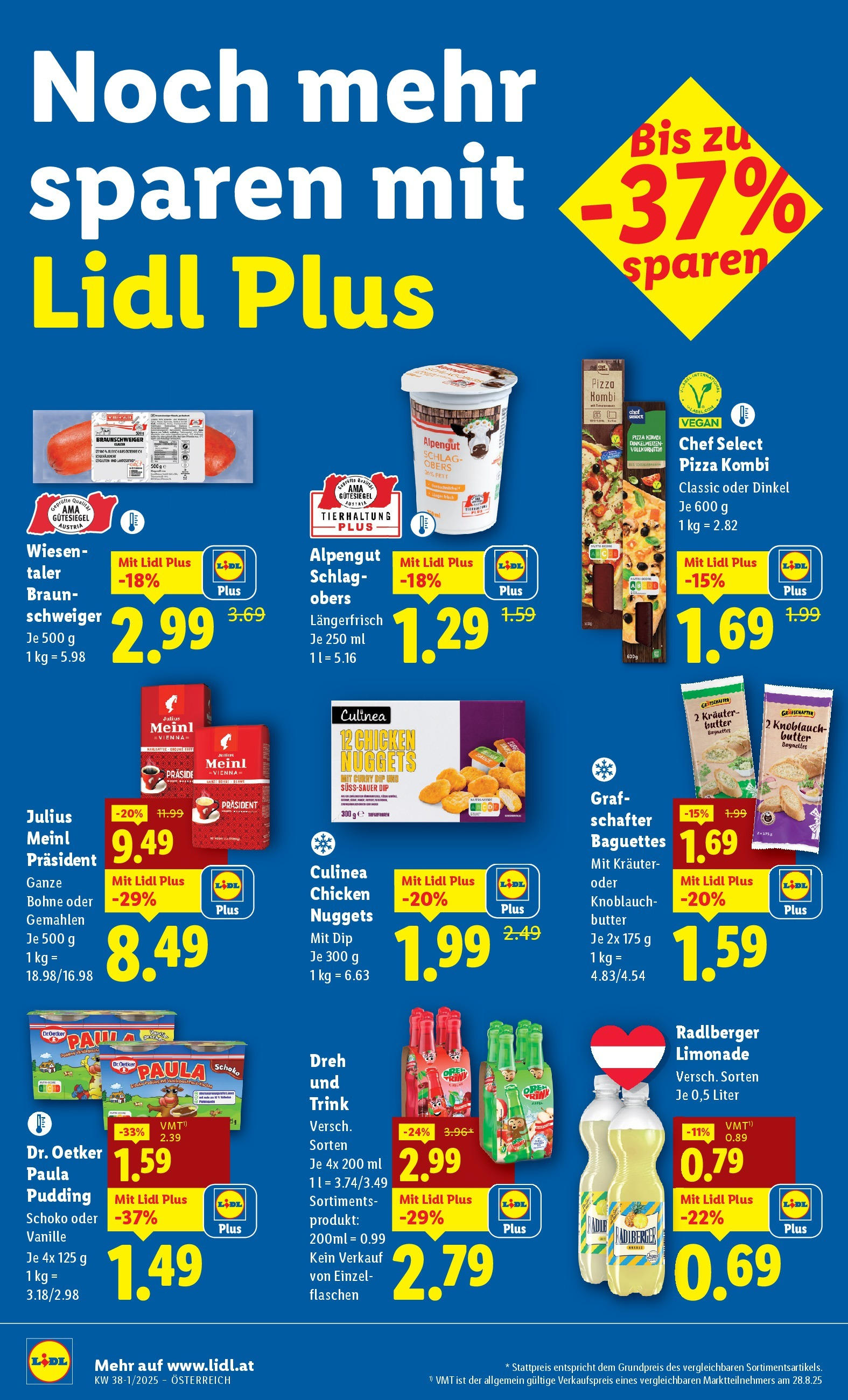 Lidl Flugblatt - Fohnsdorf, Neunkirchen, Graz ab 11.09.2025 - Angebote ab donnerstag | Seite: 38 | Produkte: Knoblauch, Butter, Pizza
