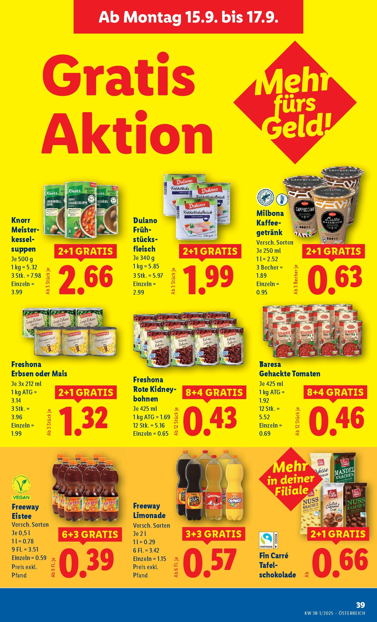 Lidl Flugblatt - Fohnsdorf, Neunkirchen, Graz ab 11.09.2025 - Angebote ab donnerstag | Seite: 41 | Produkte: Erbsen, Kaffee, Schokolade, Tomaten