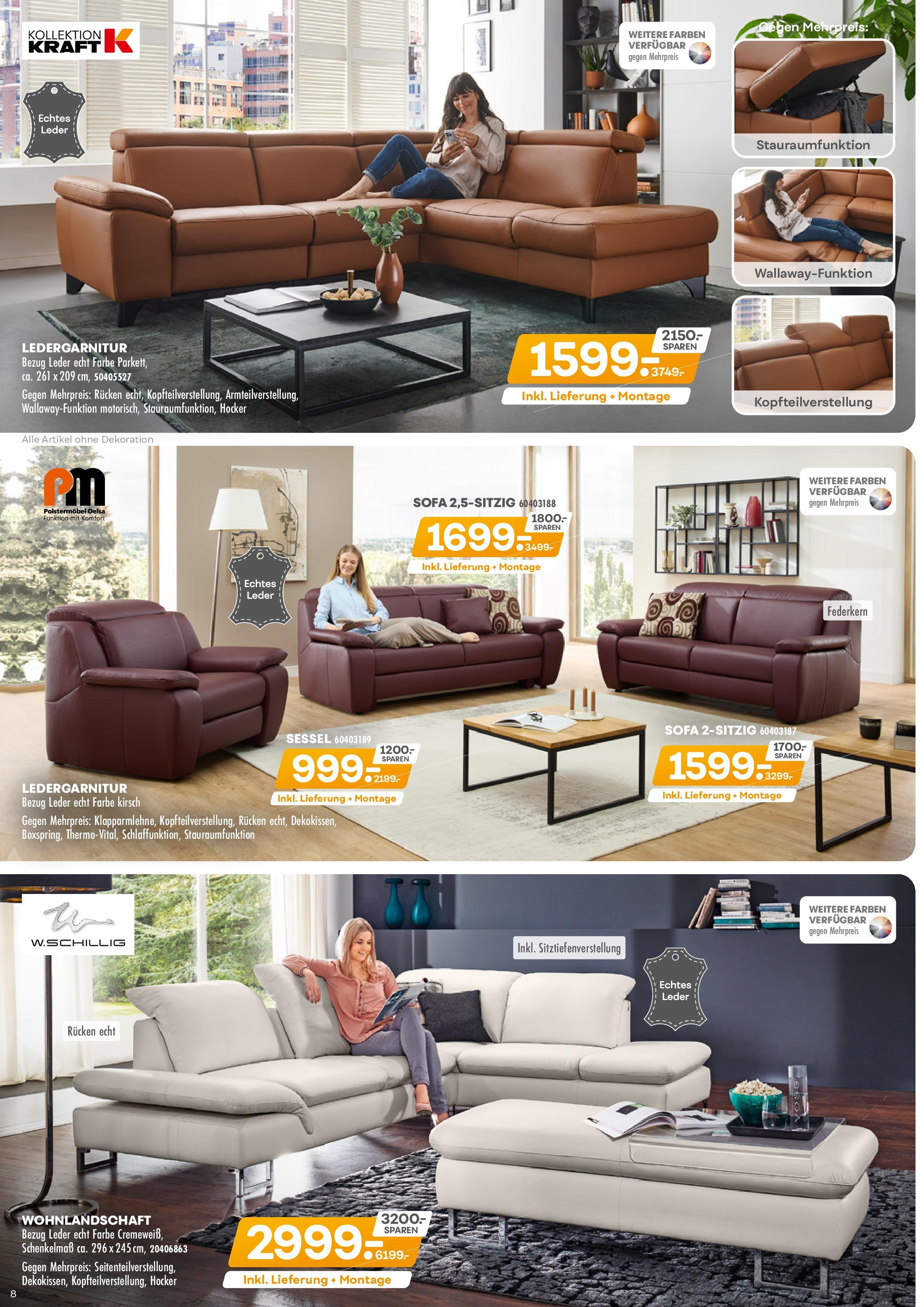 Möbel Kraft Prospekt (ab 09.09.2025) zum Blättern | Seite: 8 | Produkte: Wohnlandschaft, Hocker, Sofa, Sessel Möbel Kraft Prospekt (ab 09.09.2025) zum Blättern | Seite: 8 | Produkte: Wohnlandschaft, Hocker, Sofa, Sessel