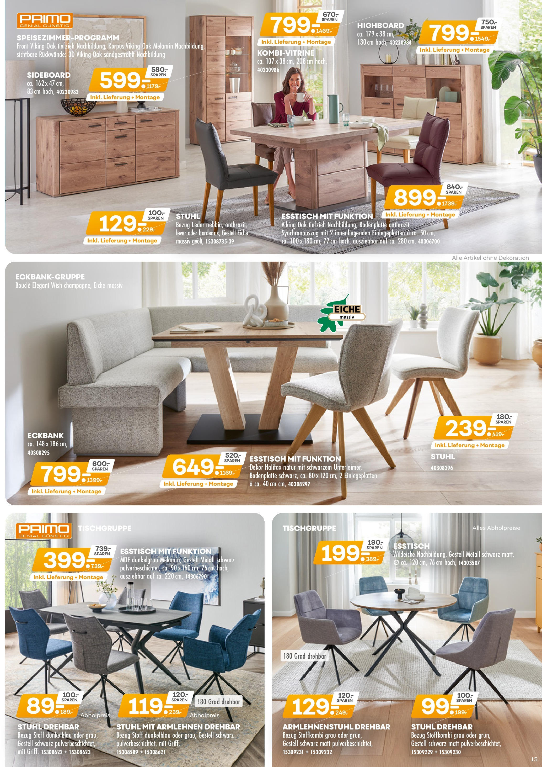 Möbel Kraft Prospekt (ab 09.09.2025) zum Blättern | Seite: 15 | Produkte: Sideboard, HIghboard, Esstisch, Eckbank Möbel Kraft Prospekt (ab 09.09.2025) zum Blättern | Seite: 15 | Produkte: Sideboard, HIghboard, Esstisch, Eckbank