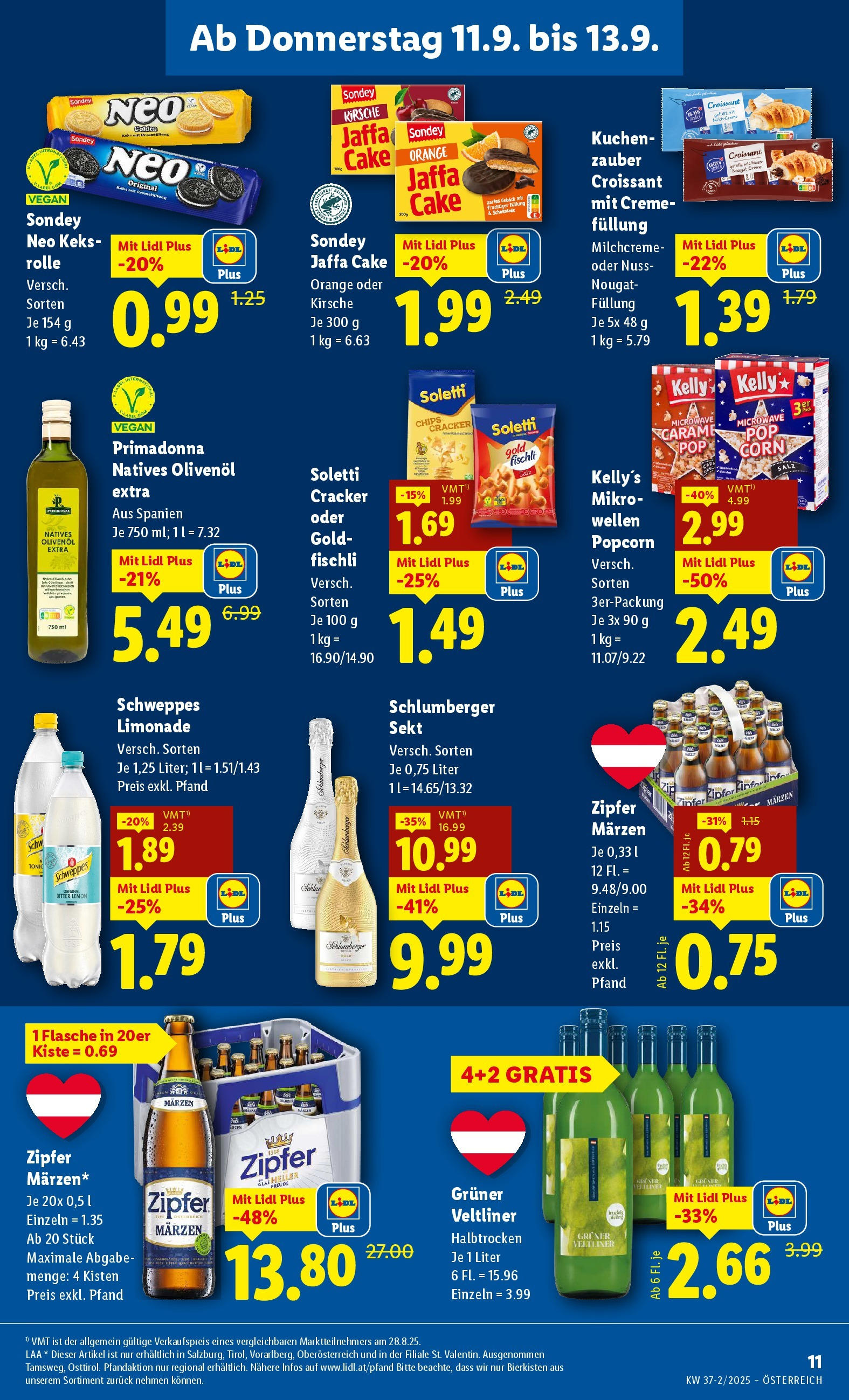Lidl Flugblatt - Salzburg, Jenbach, Dornbirn ab 11.09.2025 - Angebote ab donnerstag | Seite: 13 | Produkte: Chips, Creme