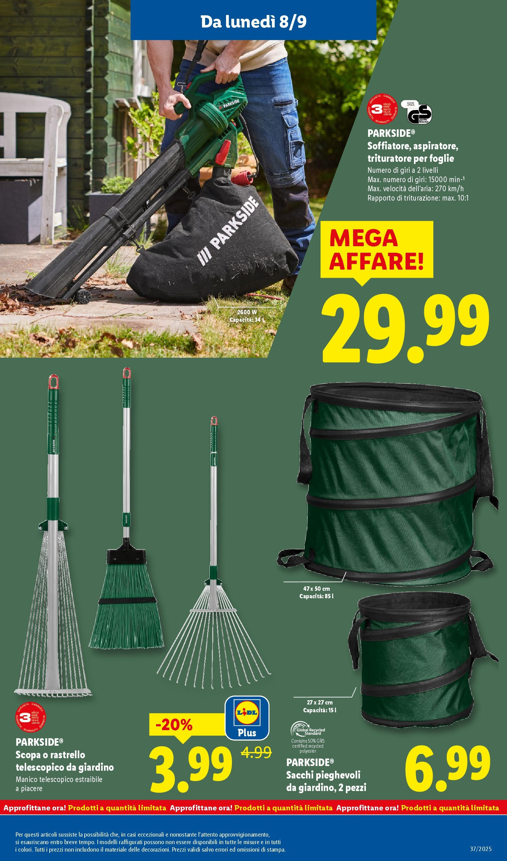 LIDL nuovo volantino dal 07/09/2025 - in anteprima⏳ | Pagina: 33 | Prodotti: Scopa, Rastrello, Trituratore LIDL volantino della prossima settimana dal 07/09/2025 📣 | Pagina: 33 | Prodotti: Scopa, Rastrello, Trituratore