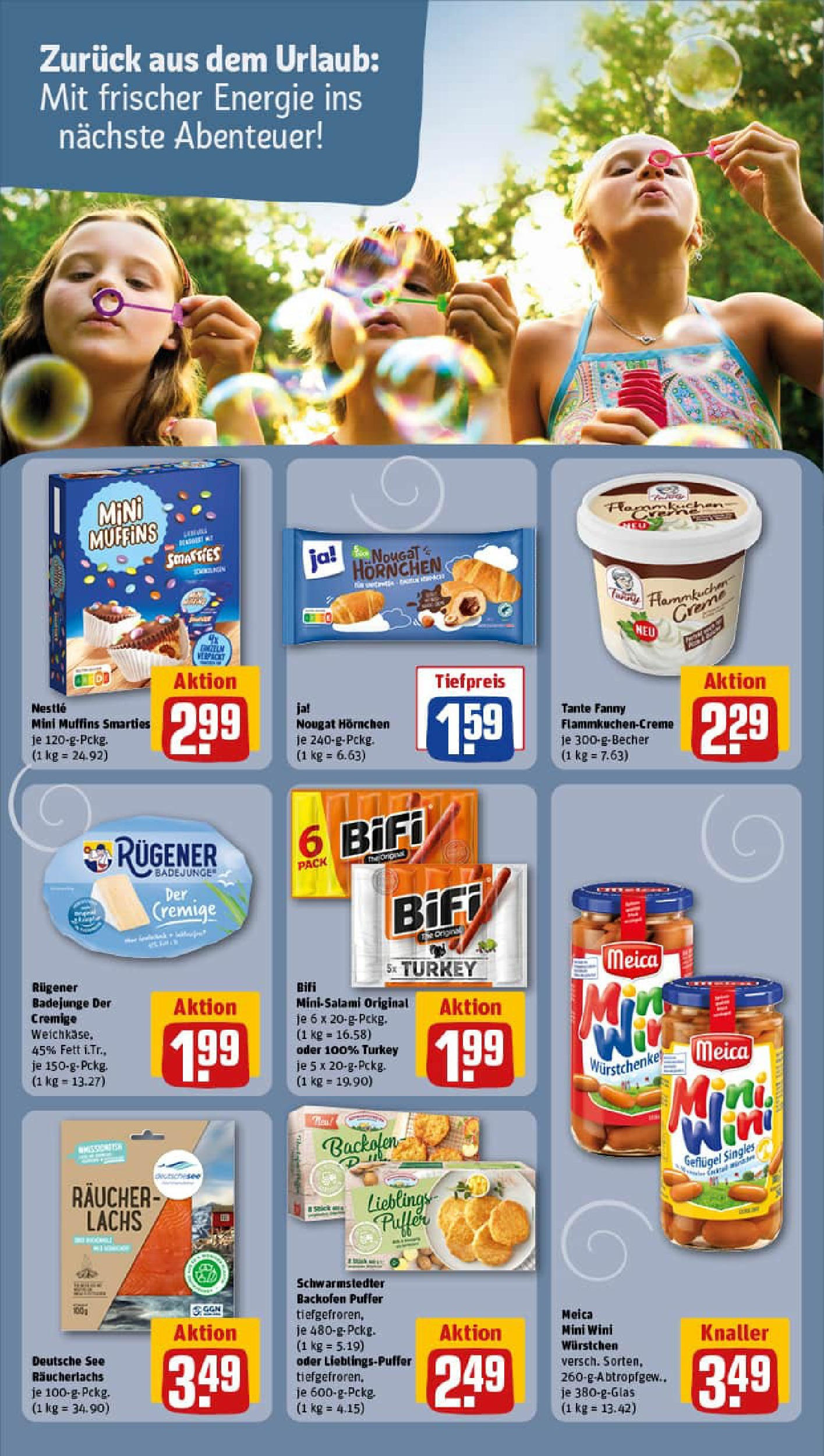 REWE Prospekt ab 07.09.2025 zum Blättern » Angebote | Seite: 17 | Produkte: Smarties, Bifi, Meica, Räucherlachs REWE Prospekt ab 07.09.2025 zum Blättern » Angebote | Seite: 17 | Produkte: Smarties, Bifi, Meica, Räucherlachs