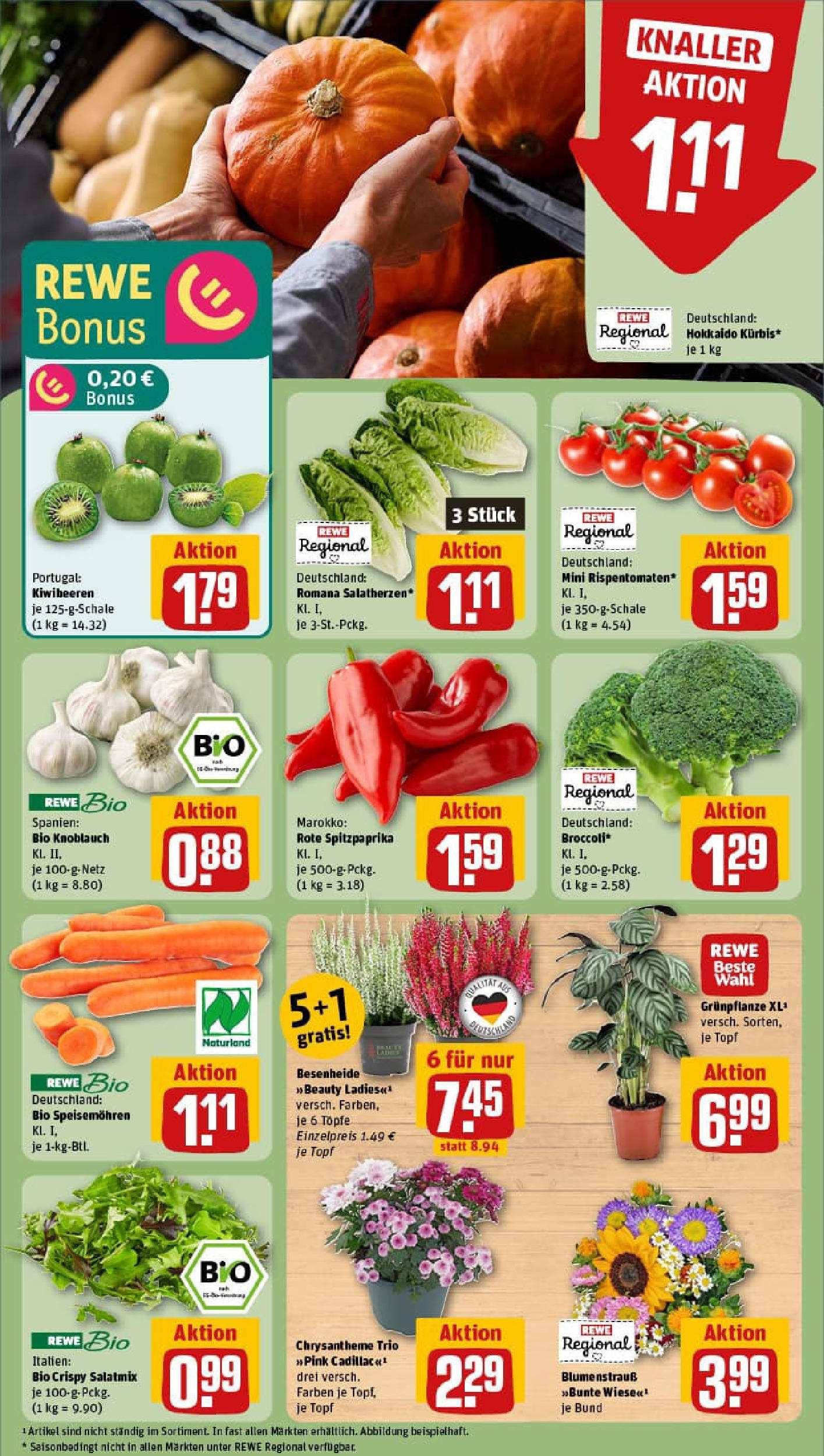 REWE Prospekt ab 07.09.2025 zum Blättern » Angebote | Seite: 7 | Produkte: Knoblauch, Kiwi REWE Prospekt ab 07.09.2025 zum Blättern » Angebote | Seite: 7 | Produkte: Knoblauch, Kiwi