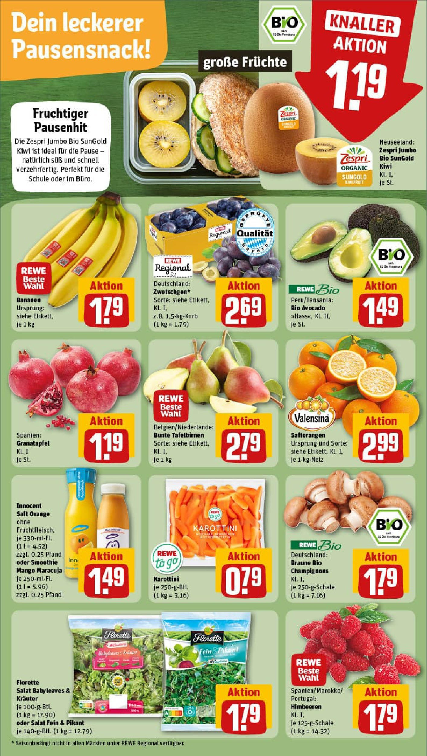 REWE Prospekt ab 07.09.2025 zum Blättern » Angebote | Seite: 6 | Produkte: Himbeeren, Valensina, Champignons, Saft REWE Prospekt ab 07.09.2025 zum Blättern » Angebote | Seite: 6 | Produkte: Himbeeren, Valensina, Champignons, Saft