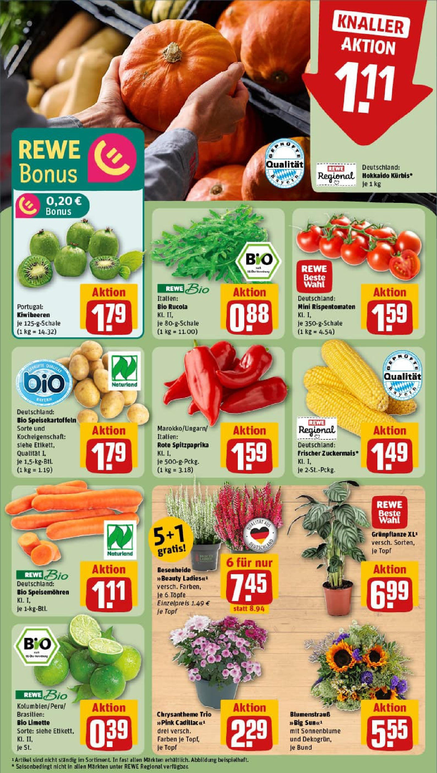 REWE Prospekt ab 07.09.2025 zum Blättern » Angebote | Seite: 7 | Produkte: Rucola, Limette, Kiwi REWE Prospekt ab 07.09.2025 zum Blättern » Angebote | Seite: 7 | Produkte: Rucola, Limette, Kiwi