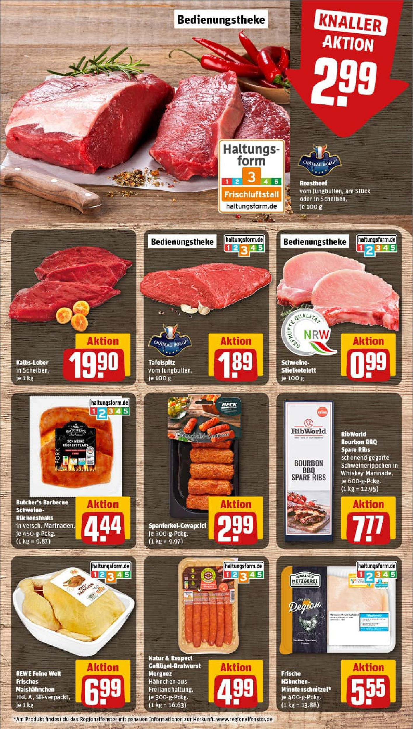 REWE Prospekt ab 07.09.2025 zum Blättern » Angebote | Seite: 8 | Produkte: Hahnchen, Spare ribs, Cevapcici, Bourbon