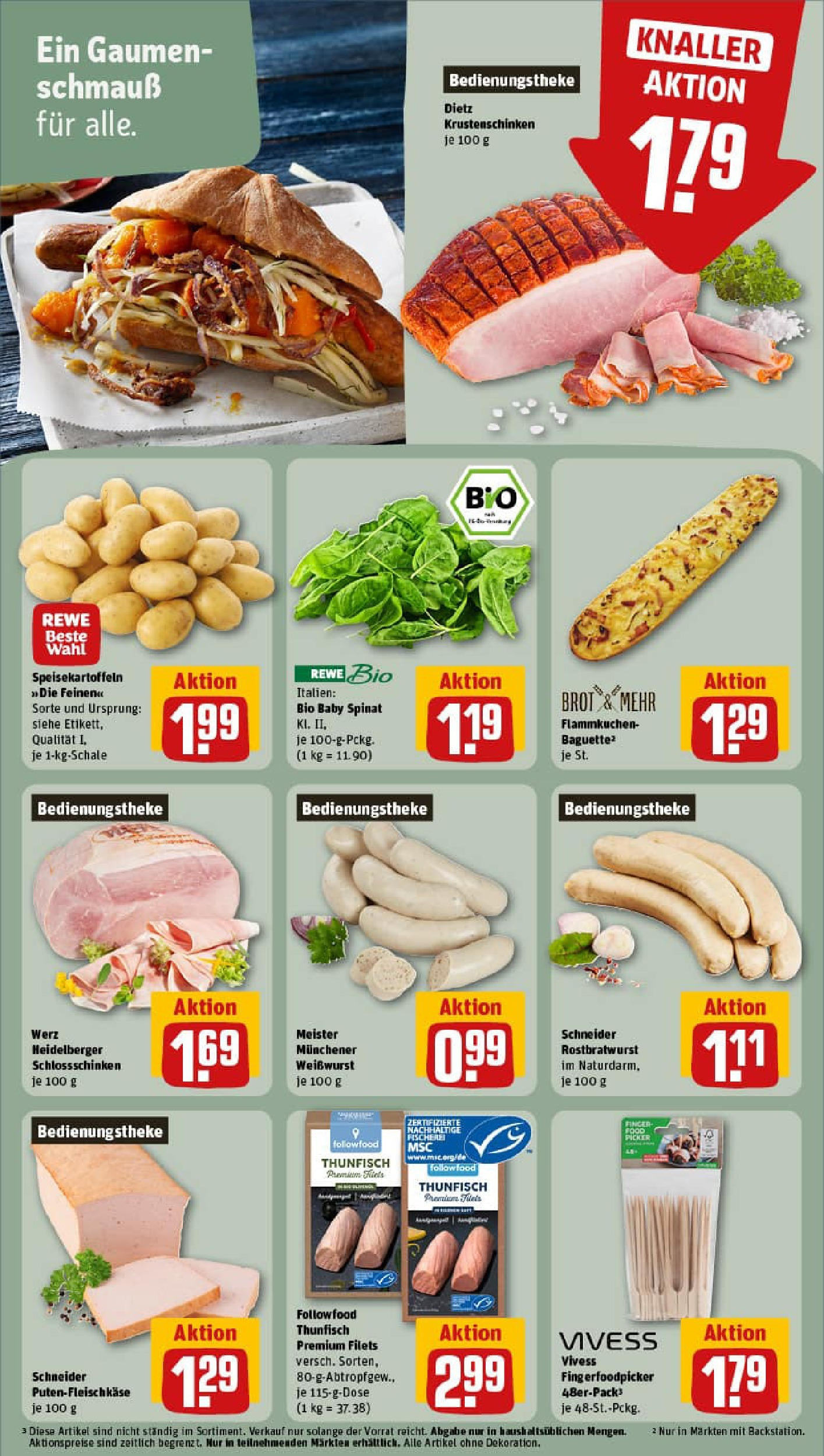 REWE Prospekt ab 07.09.2025 zum Blättern » Angebote | Seite: 18 | Produkte: Thunfisch, Baguette, Weißwurst, Brot REWE Prospekt ab 07.09.2025 zum Blättern » Angebote | Seite: 18 | Produkte: Thunfisch, Baguette, Weißwurst, Brot