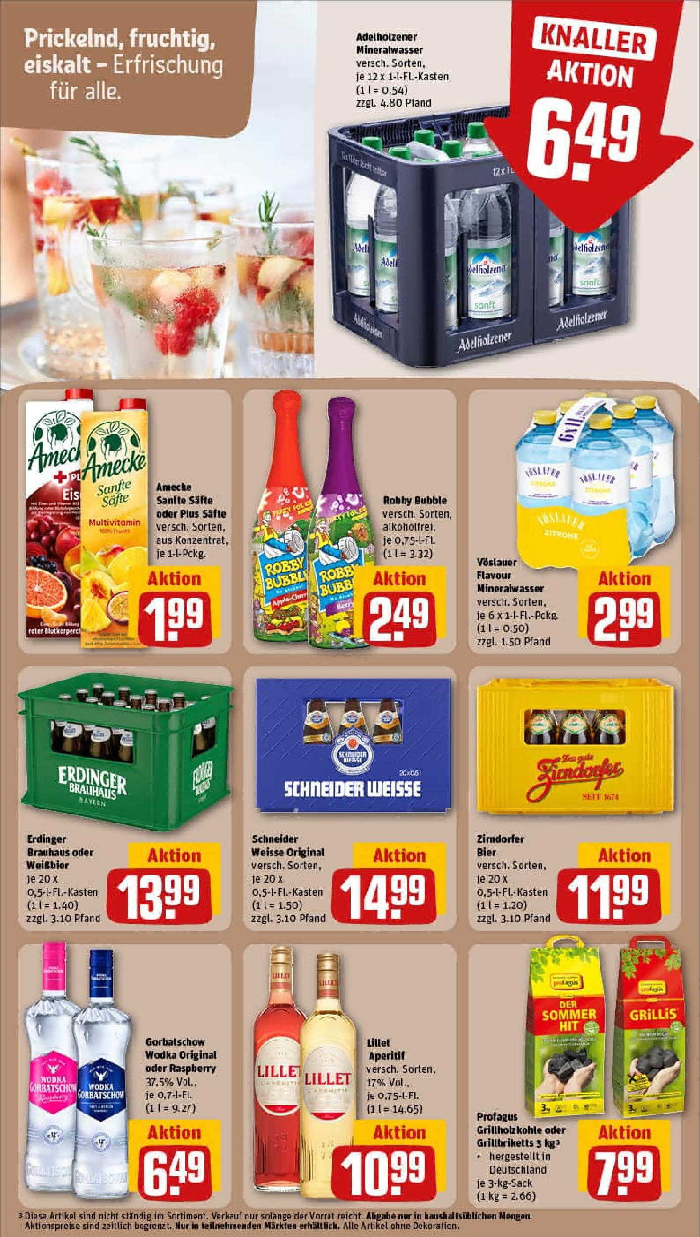 REWE Prospekt ab 07.09.2025 zum Blättern » Angebote | Seite: 19 | Produkte: Bier, Adelholzener, Zitrone, Wodka gorbatschow
