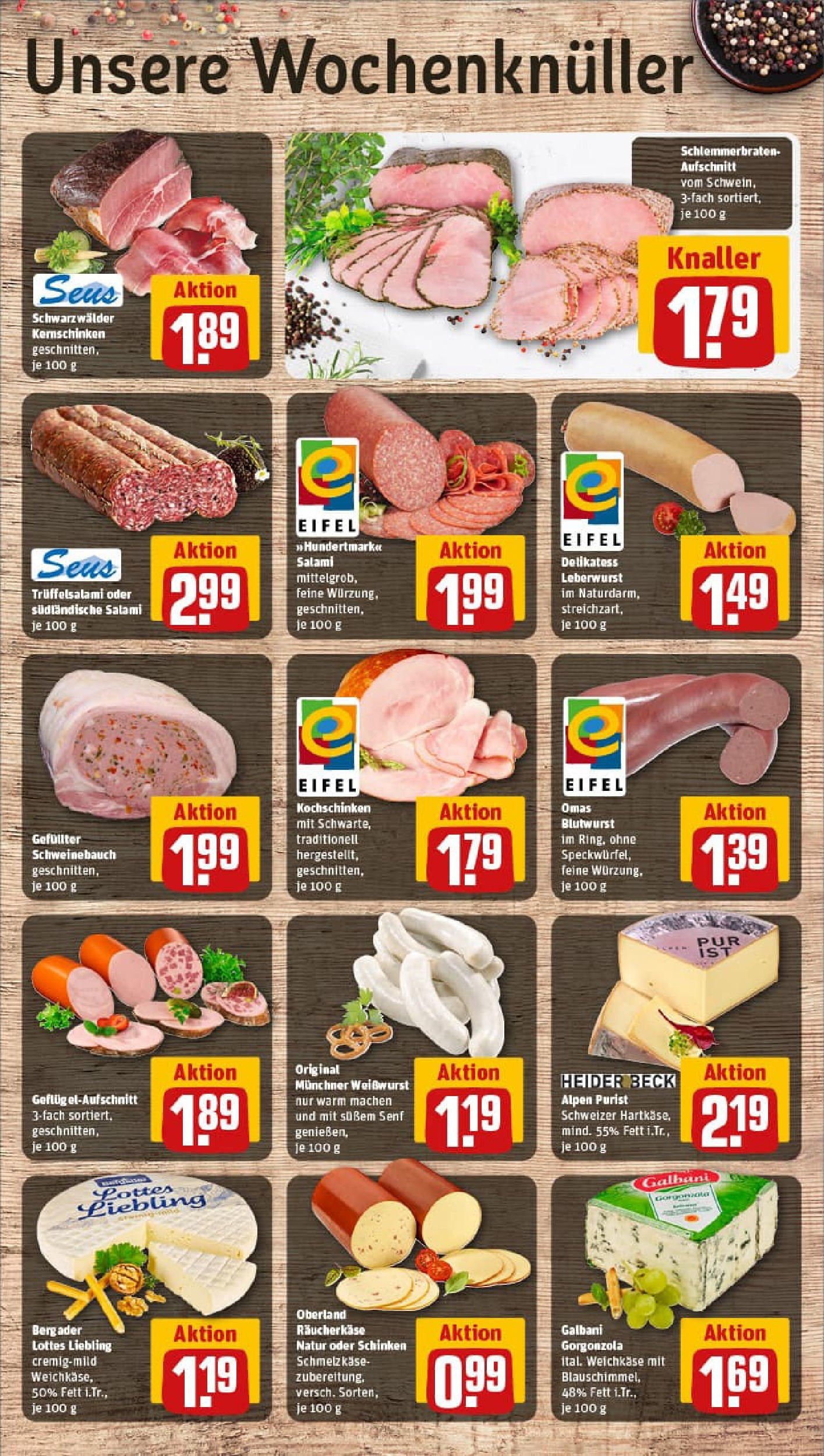 REWE Prospekt ab 07.09.2025 zum Blättern » Angebote | Seite: 9 | Produkte: Schweinebauch, Weißwurst, Salami, Schinken
