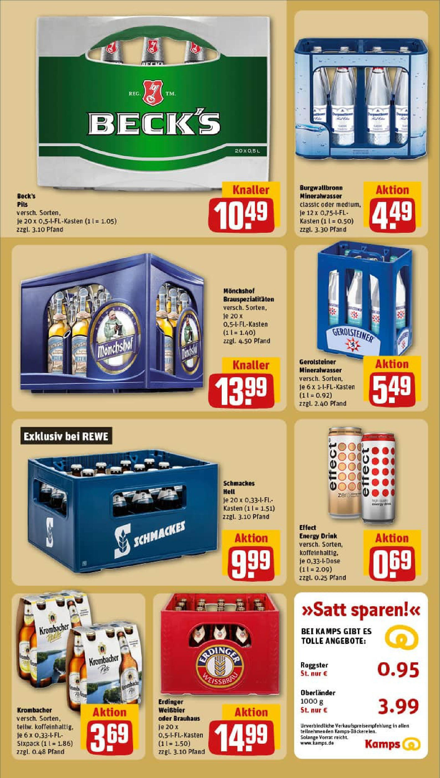 REWE Prospekt ab 07.09.2025 zum Blättern » Angebote | Seite: 18 | Produkte: Erdinger, Weißbier, Pils, Mineralwasser REWE Prospekt ab 07.09.2025 zum Blättern » Angebote | Seite: 18 | Produkte: Erdinger, Weißbier, Pils, Mineralwasser