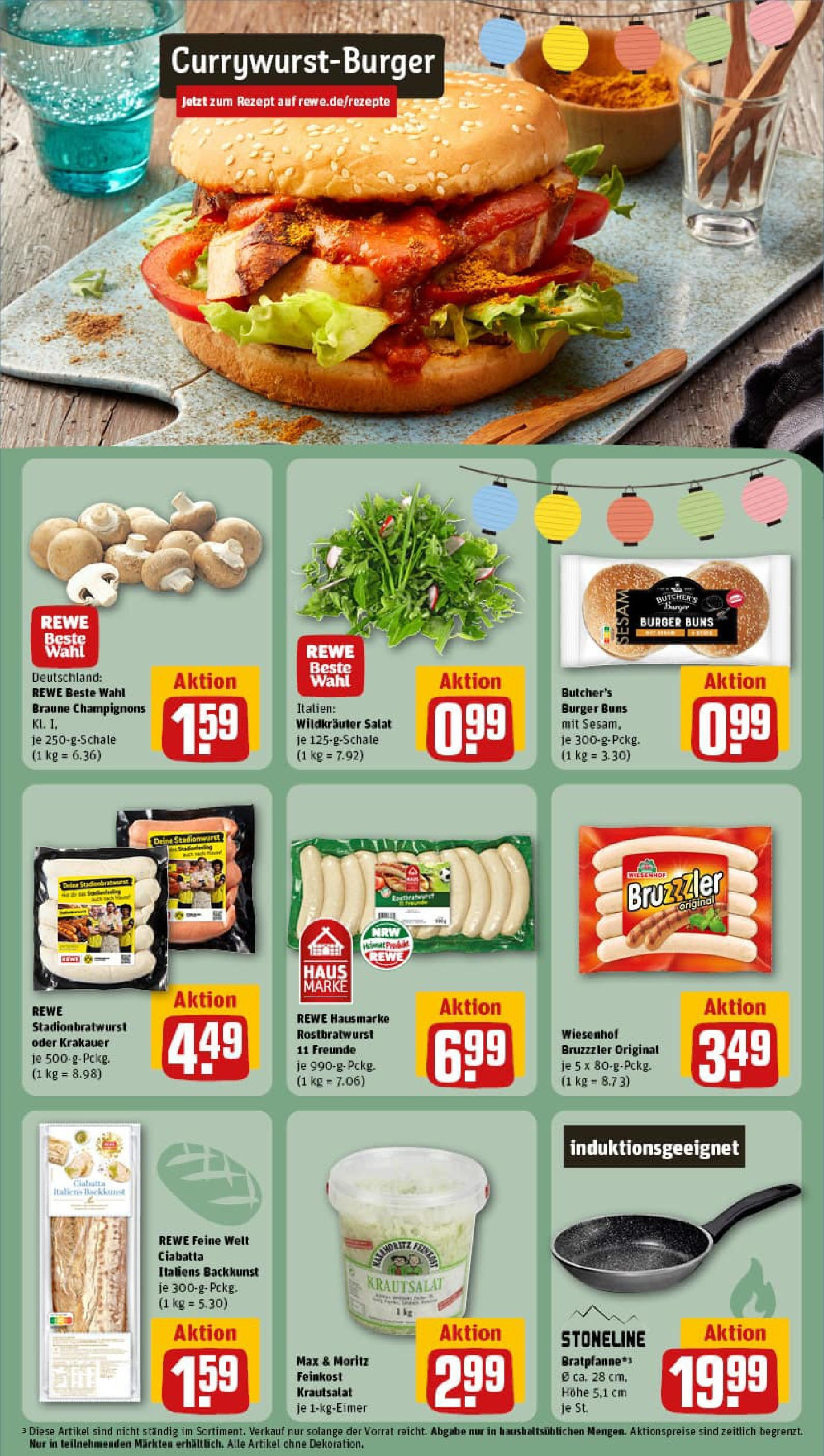 REWE Prospekt ab 07.09.2025 zum Blättern » Angebote | Seite: 15 | Produkte: Burger, Champignons, Salat REWE Prospekt ab 07.09.2025 zum Blättern » Angebote | Seite: 15 | Produkte: Burger, Champignons, Salat