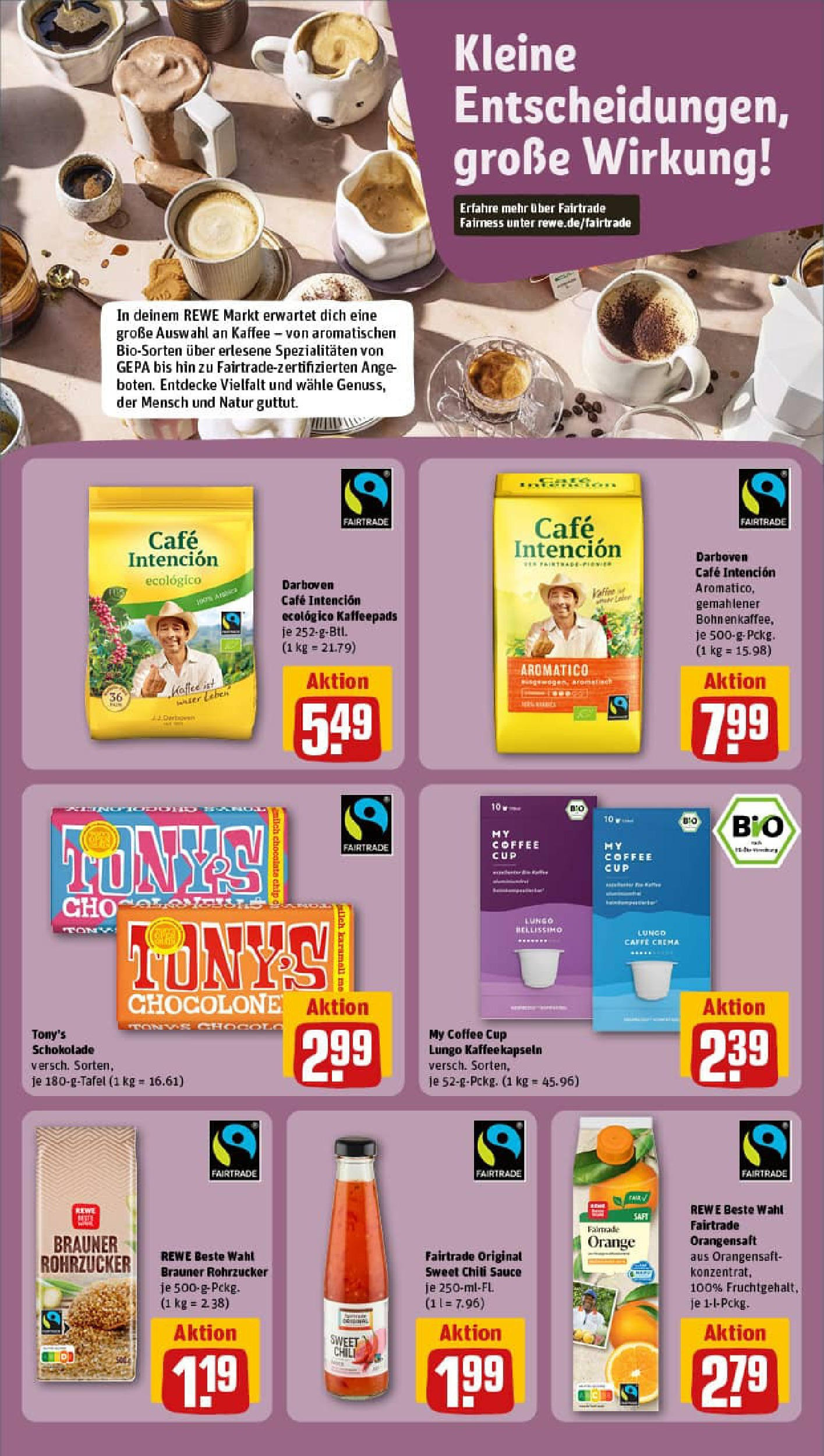 REWE Prospekt ab 07.09.2025 zum Blättern » Angebote | Seite: 23 | Produkte: Kaffeepads, Kaffee, Schokolade, Orangensaft REWE Prospekt ab 07.09.2025 zum Blättern » Angebote | Seite: 23 | Produkte: Kaffeepads, Kaffee, Schokolade, Orangensaft