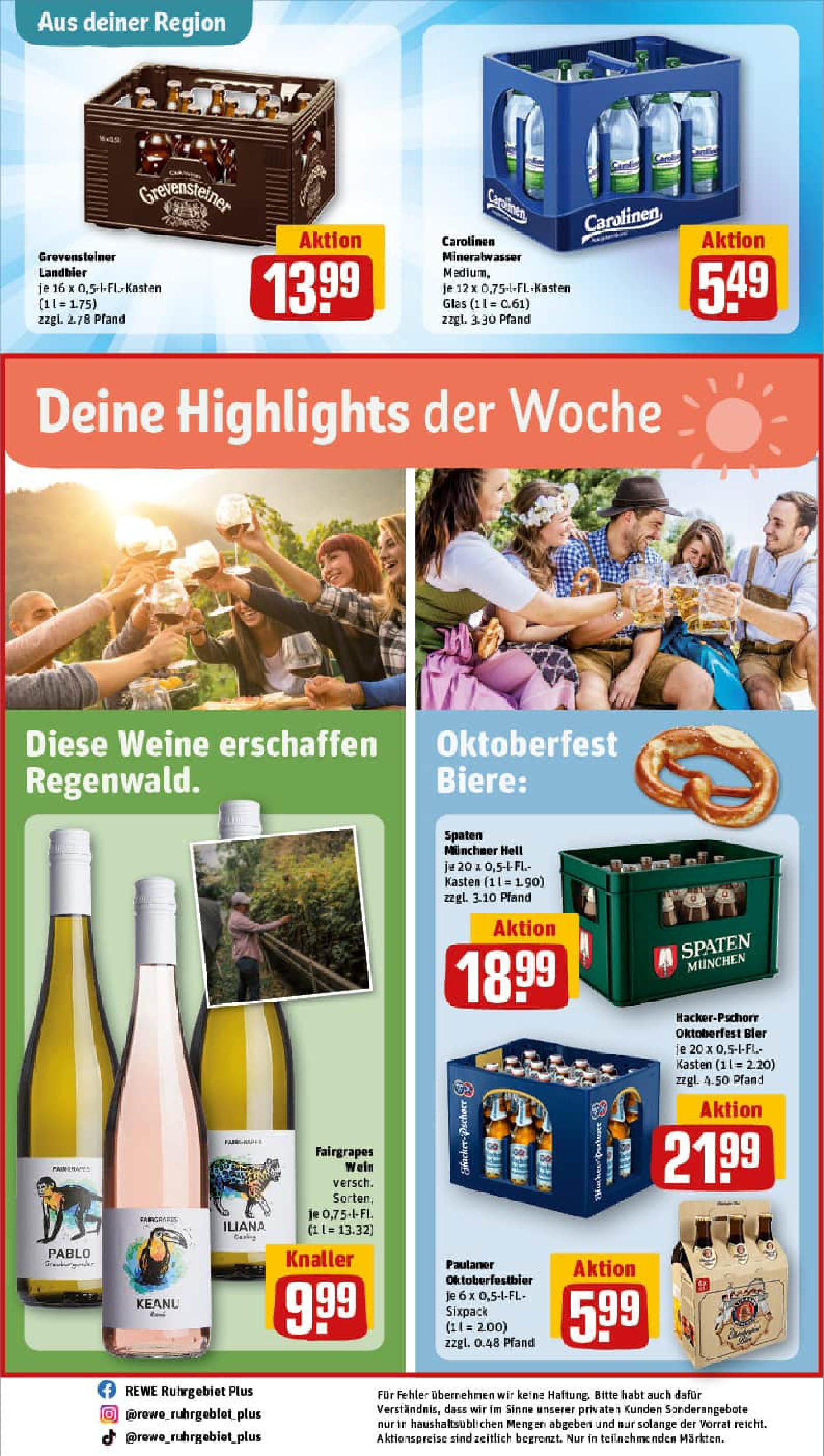 REWE Prospekt ab 07.09.2025 zum Blättern » Angebote | Seite: 29 | Produkte: Bier, Mineralwasser, Wein, Paulaner REWE Prospekt ab 07.09.2025 zum Blättern » Angebote | Seite: 29 | Produkte: Bier, Mineralwasser, Wein, Paulaner