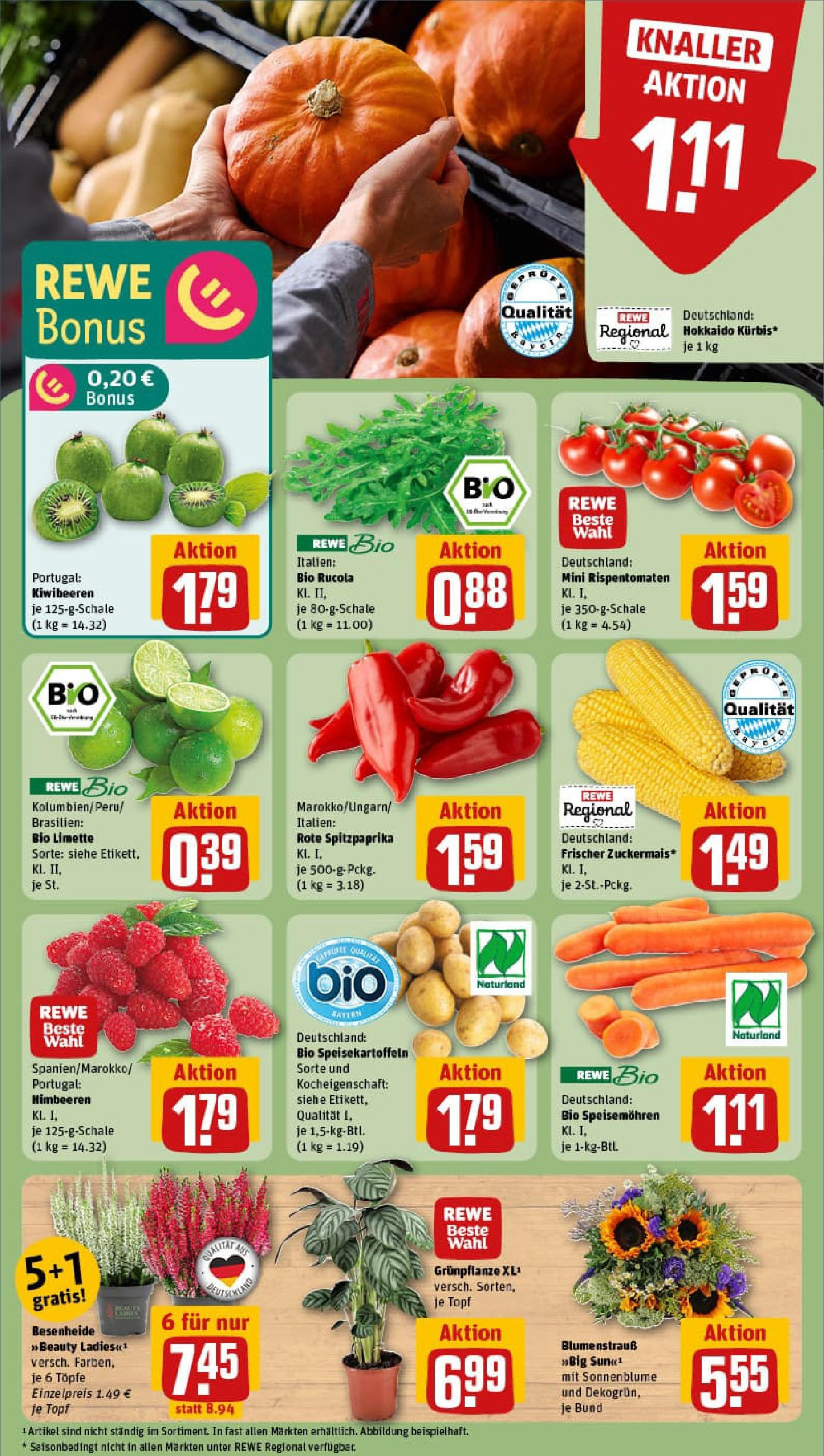 REWE Prospekt ab 07.09.2025 zum Blättern » Angebote | Seite: 7 | Produkte: Himbeeren, Rucola, Kürbis, Kiwi REWE Prospekt ab 07.09.2025 zum Blättern » Angebote | Seite: 7 | Produkte: Himbeeren, Rucola, Kürbis, Kiwi