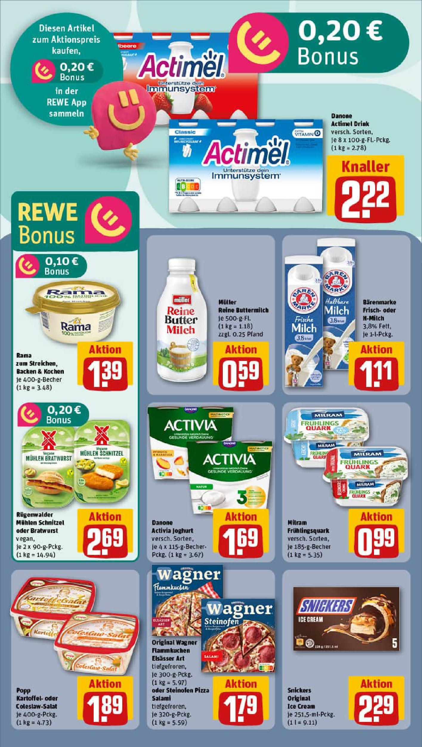 REWE Prospekt ab 07.09.2025 zum Blättern » Angebote | Seite: 10 | Produkte: Actimel, Milram, Salami, Pizza REWE Prospekt ab 07.09.2025 zum Blättern » Angebote | Seite: 10 | Produkte: Actimel, Milram, Salami, Pizza