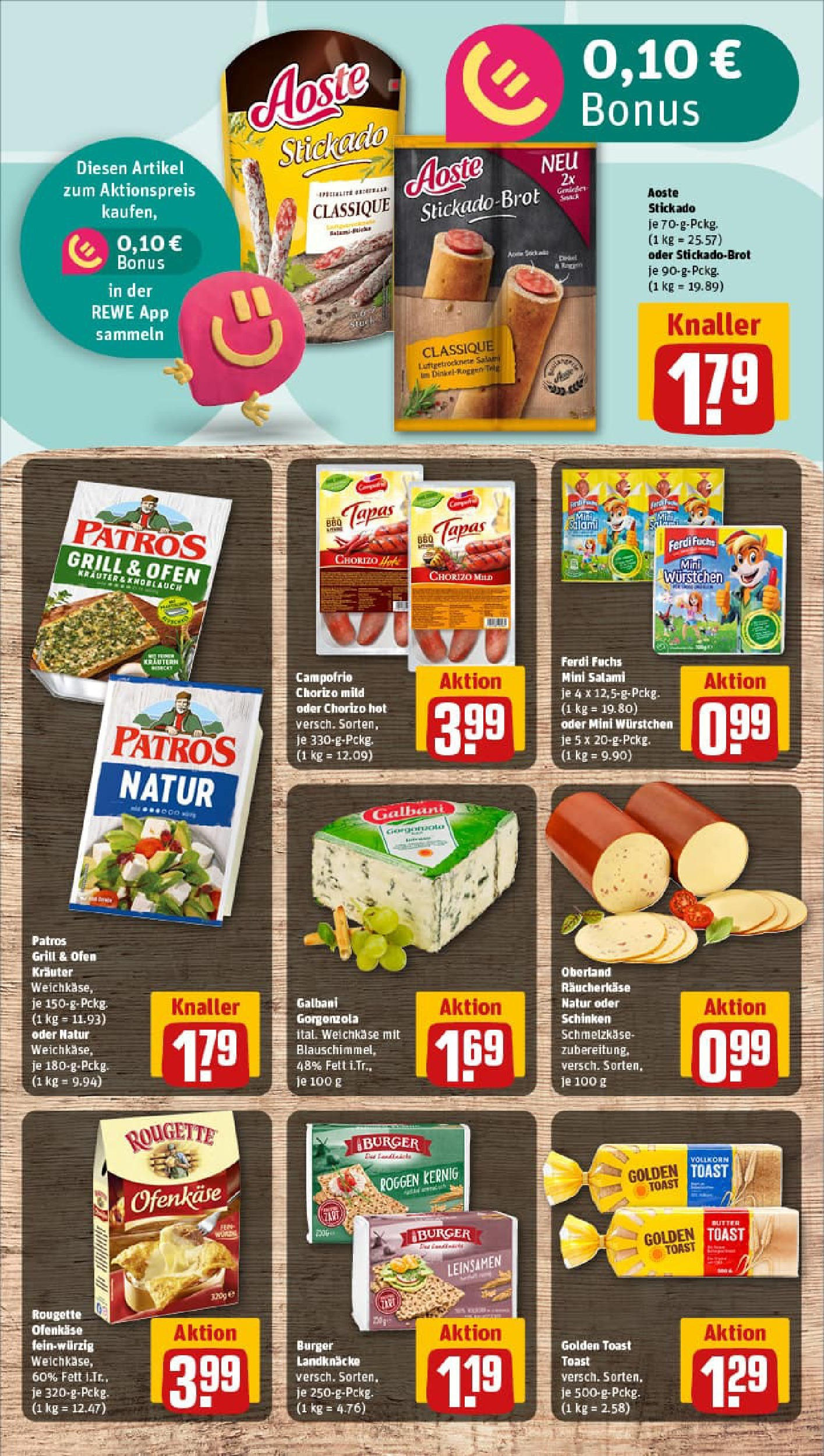 REWE Prospekt ab 07.09.2025 zum Blättern » Angebote | Seite: 9 | Produkte: Burger, Rougette ofenkase, Patros, Schinken