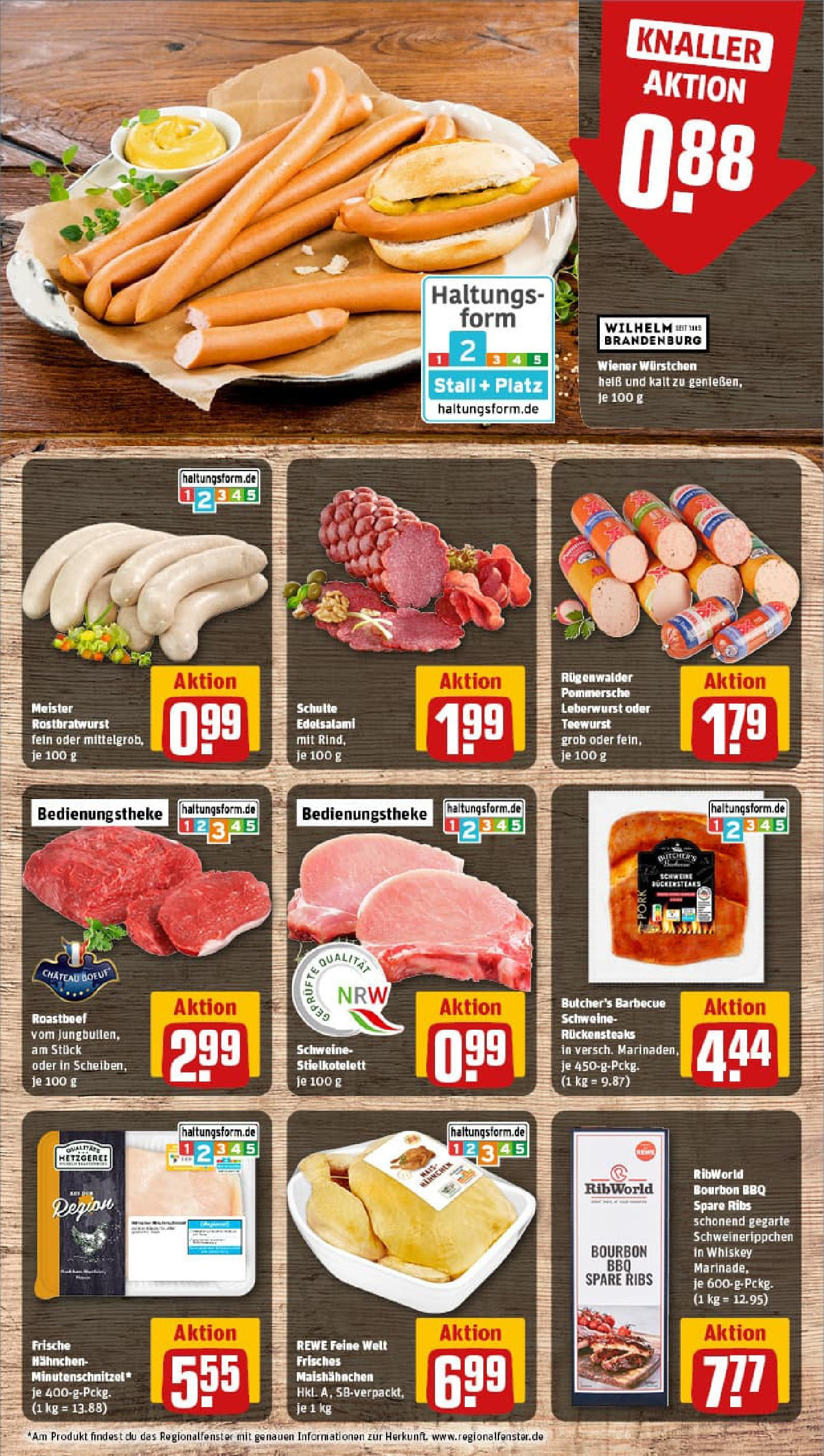 REWE Prospekt ab 07.09.2025 zum Blättern » Angebote | Seite: 8 | Produkte: Wiener wurstchen, Roastbeef, Salami, Whiskey