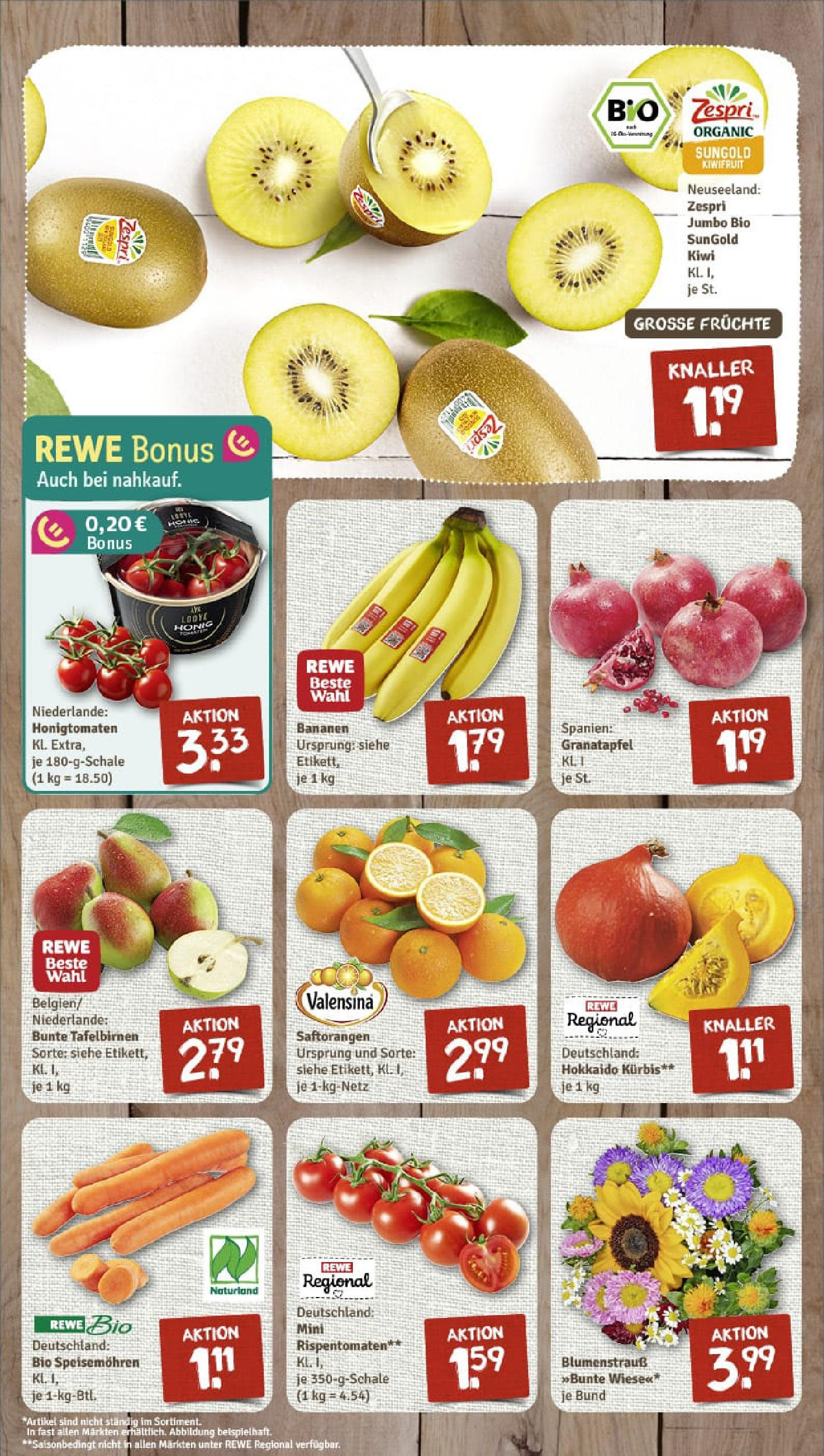 REWE Prospekt ab 07.09.2025 zum Blättern » Angebote | Seite: 3 | Produkte: Bananen, Valensina, Kürbis, Kiwi