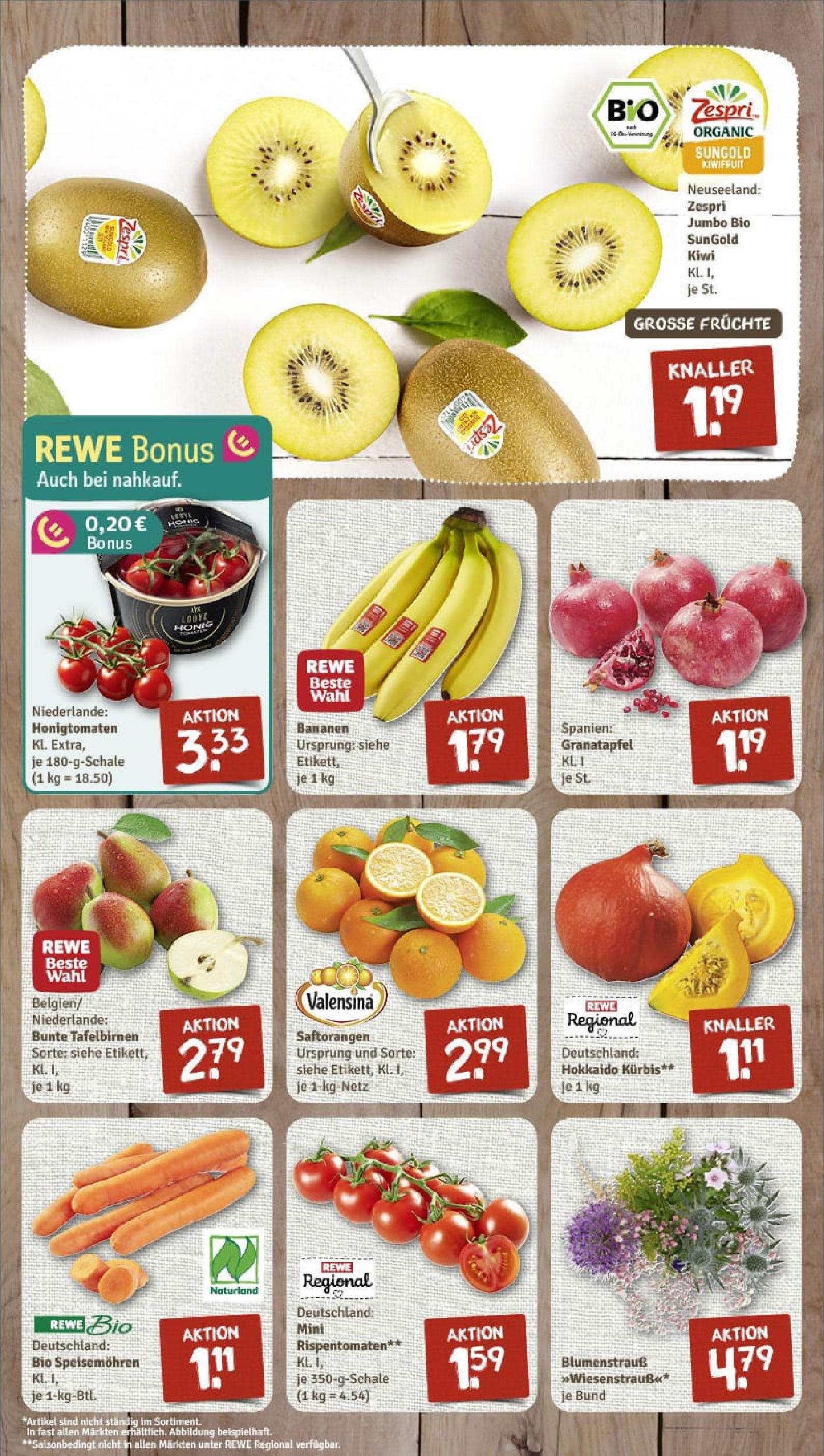 REWE Prospekt ab 07.09.2025 zum Blättern » Angebote | Seite: 3 | Produkte: Granatapfel, Bananen, Kürbis, Kiwi
