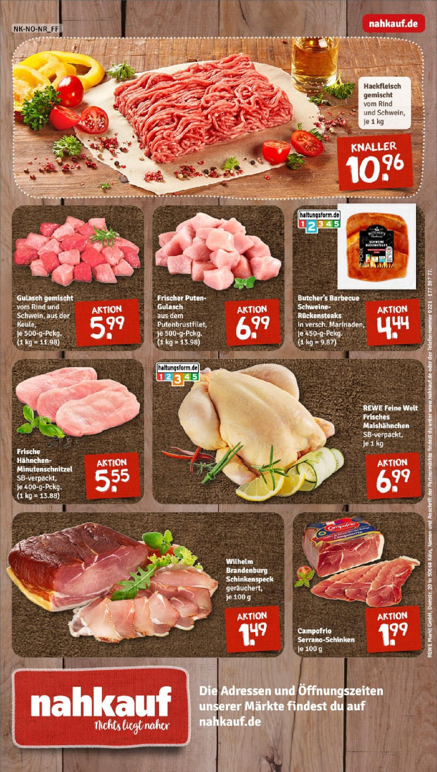 REWE Prospekt ab 07.09.2025 zum Blättern » Angebote | Seite: 8 | Produkte: Hahnchen, Gulasch, Hackfleisch