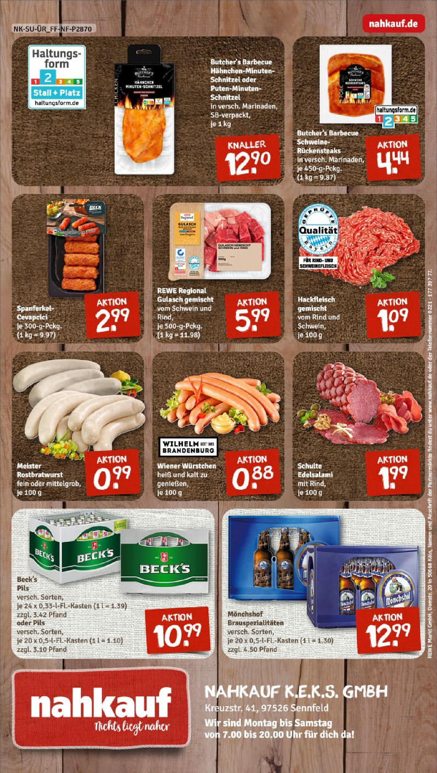 REWE Prospekt ab 07.09.2025 zum Blättern » Angebote | Seite: 8 | Produkte: Monchshof, Wiener wurstchen, Pils, Cevapcici