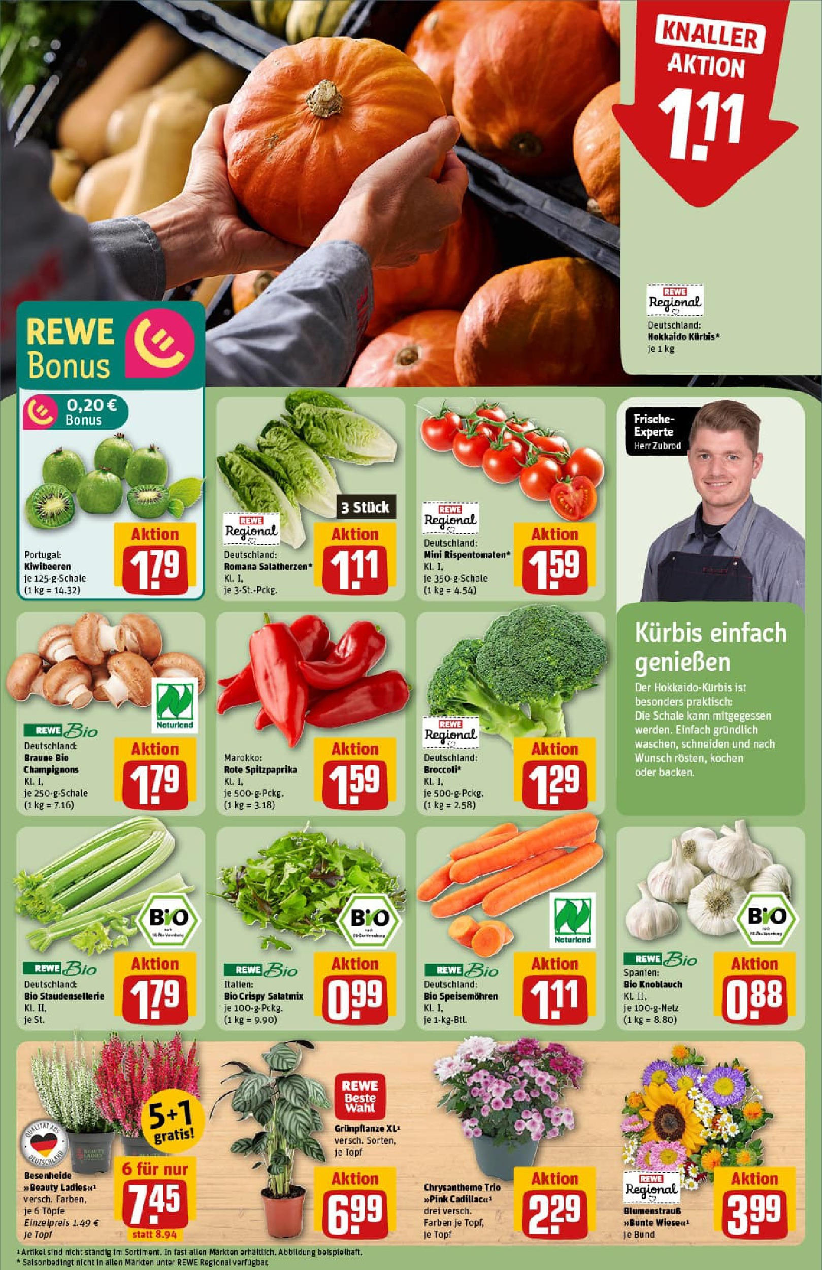 REWE Prospekt ab 07.09.2025 zum Blättern » Angebote | Seite: 9 | Produkte: Champignons, Knoblauch, Kürbis REWE Prospekt ab 07.09.2025 zum Blättern » Angebote | Seite: 9 | Produkte: Champignons, Knoblauch, Kürbis
