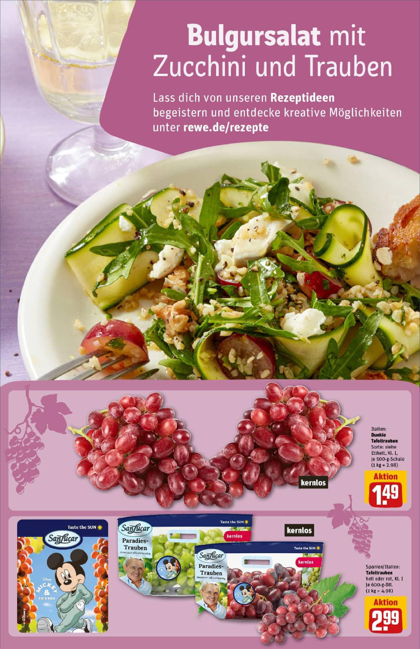 REWE Prospekt ab 07.09.2025 zum Blättern » Angebote | Seite: 9 | Produkte: Trauben, Zucchini