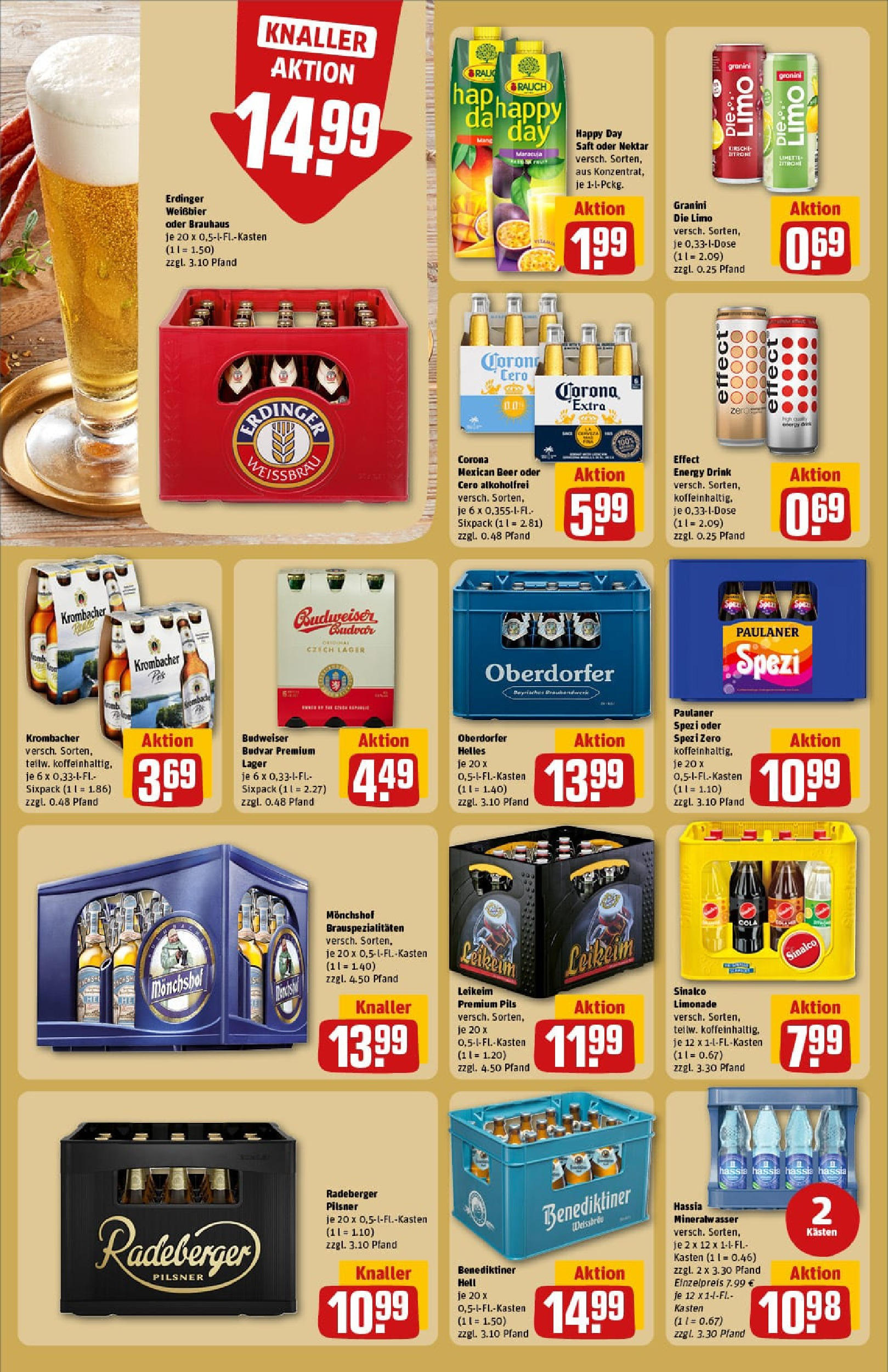 REWE Prospekt ab 07.09.2025 zum Blättern » Angebote | Seite: 20 | Produkte: Erdinger, Paulaner spezi, Benediktiner hell, Granini die limo