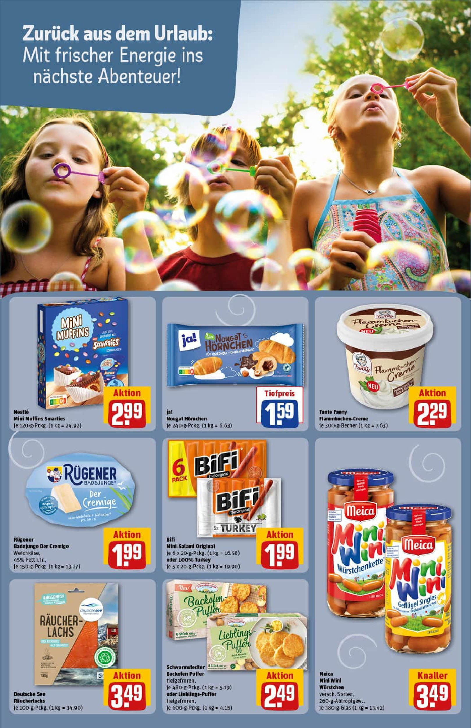 REWE Prospekt ab 07.09.2025 zum Blättern » Angebote | Seite: 19 | Produkte: Smarties, Meica, Croissant, Lachs REWE Prospekt ab 07.09.2025 zum Blättern » Angebote | Seite: 19 | Produkte: Smarties, Meica, Croissant, Lachs